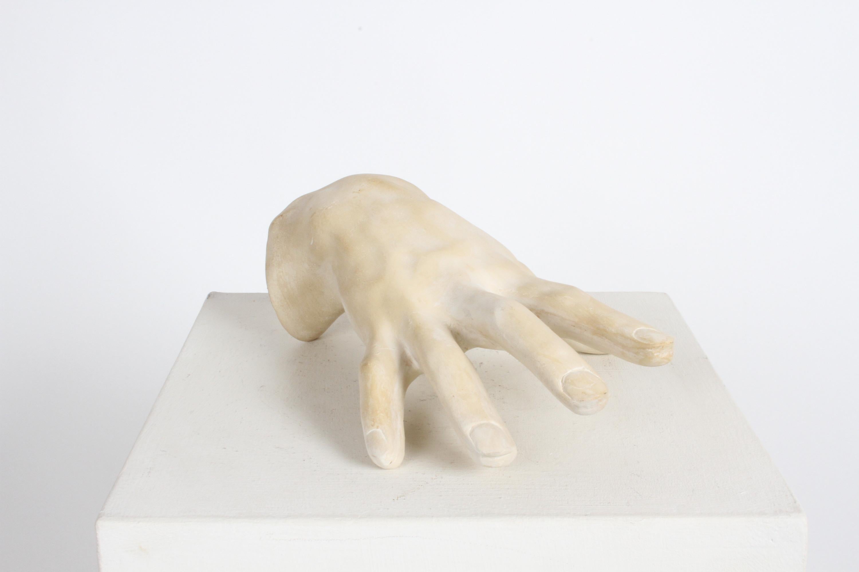 Large 1970s Plaster Artist Hand Study Table Sculpture, Style of John Dickinson For Sale 7