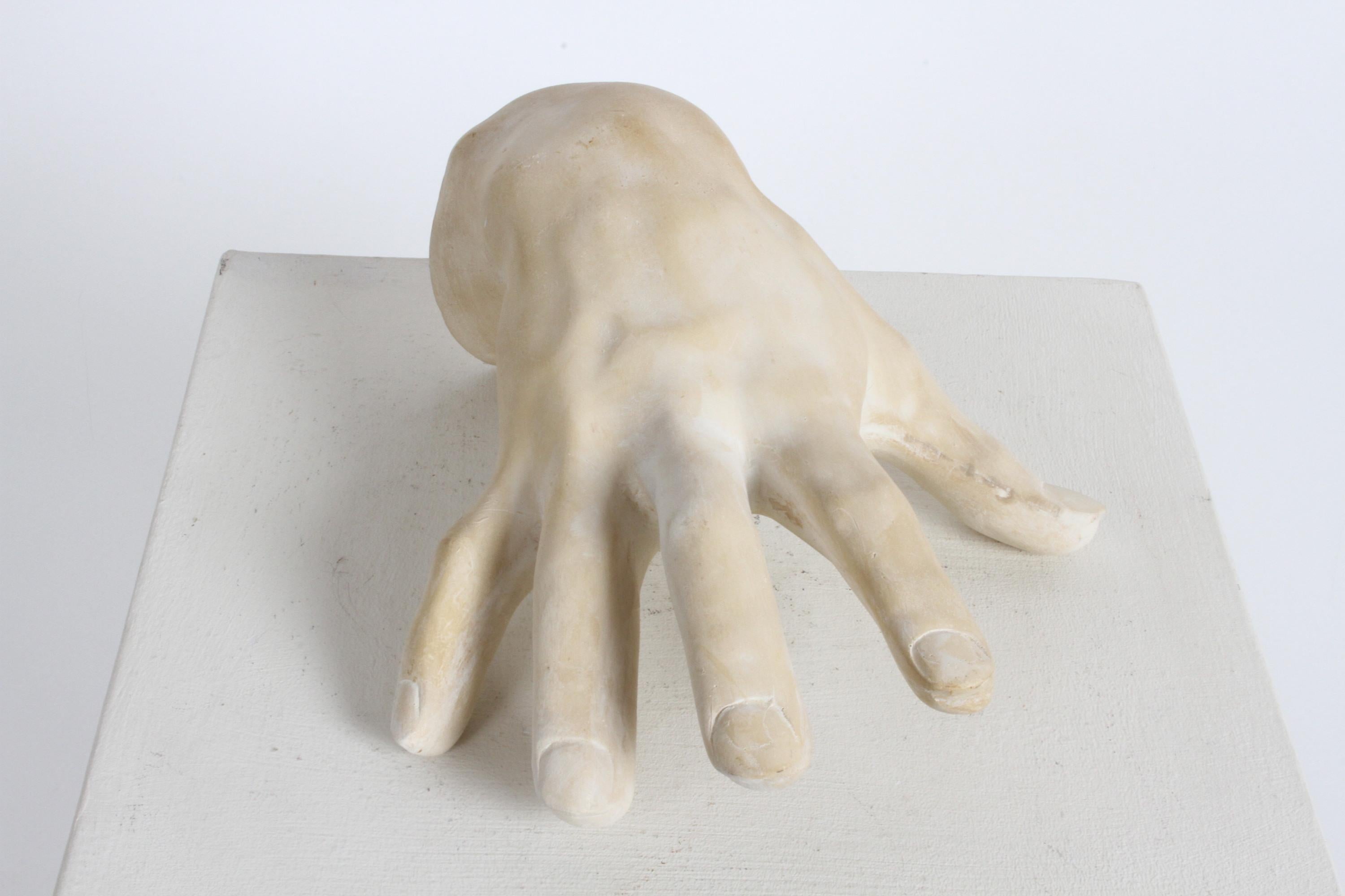 Large 1970s Plaster Artist Hand Study Table Sculpture, Style of John Dickinson For Sale 9