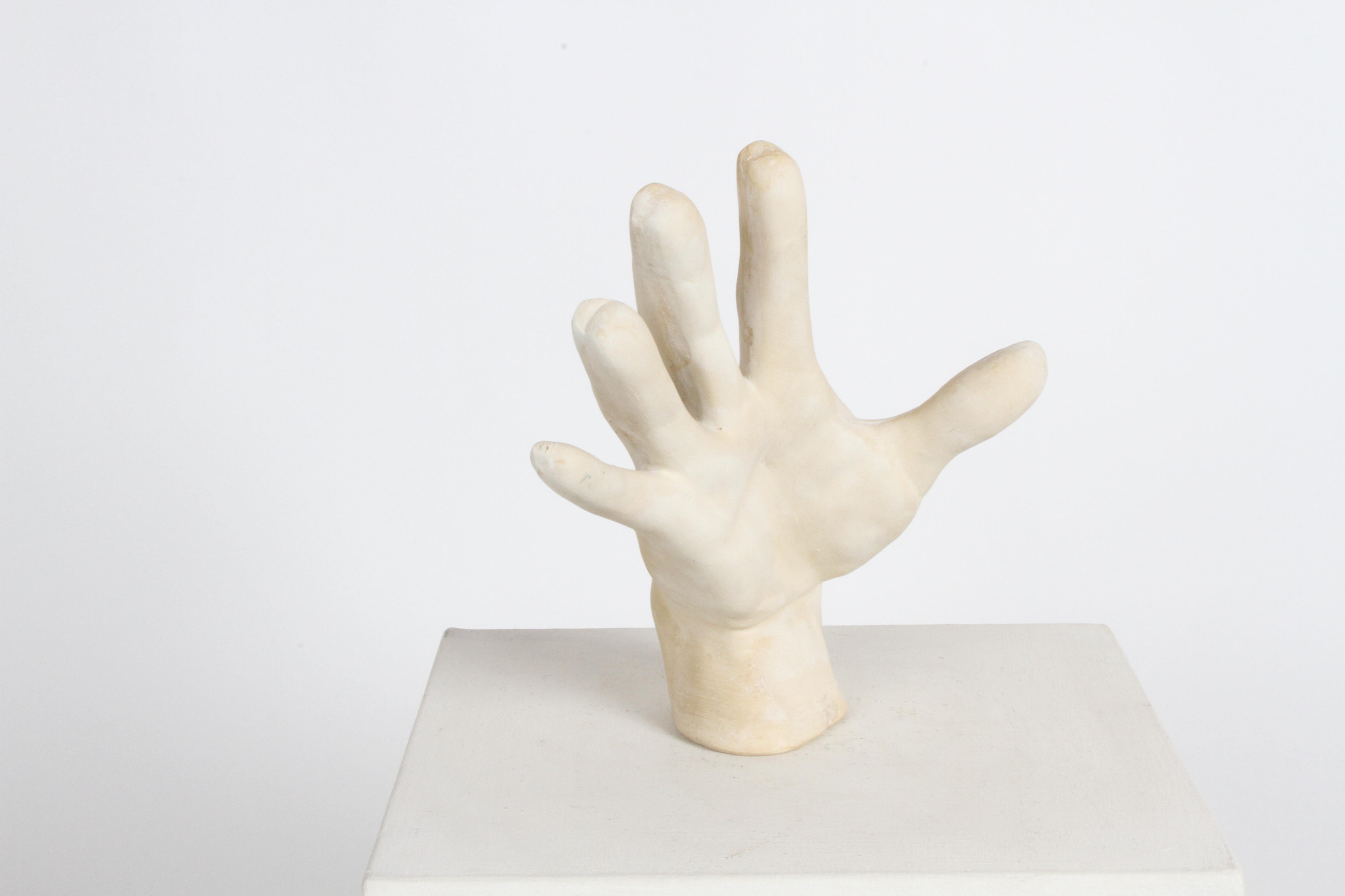 American Large 1970s Plaster Artist Hand Study Table Sculpture, Style of John Dickinson For Sale