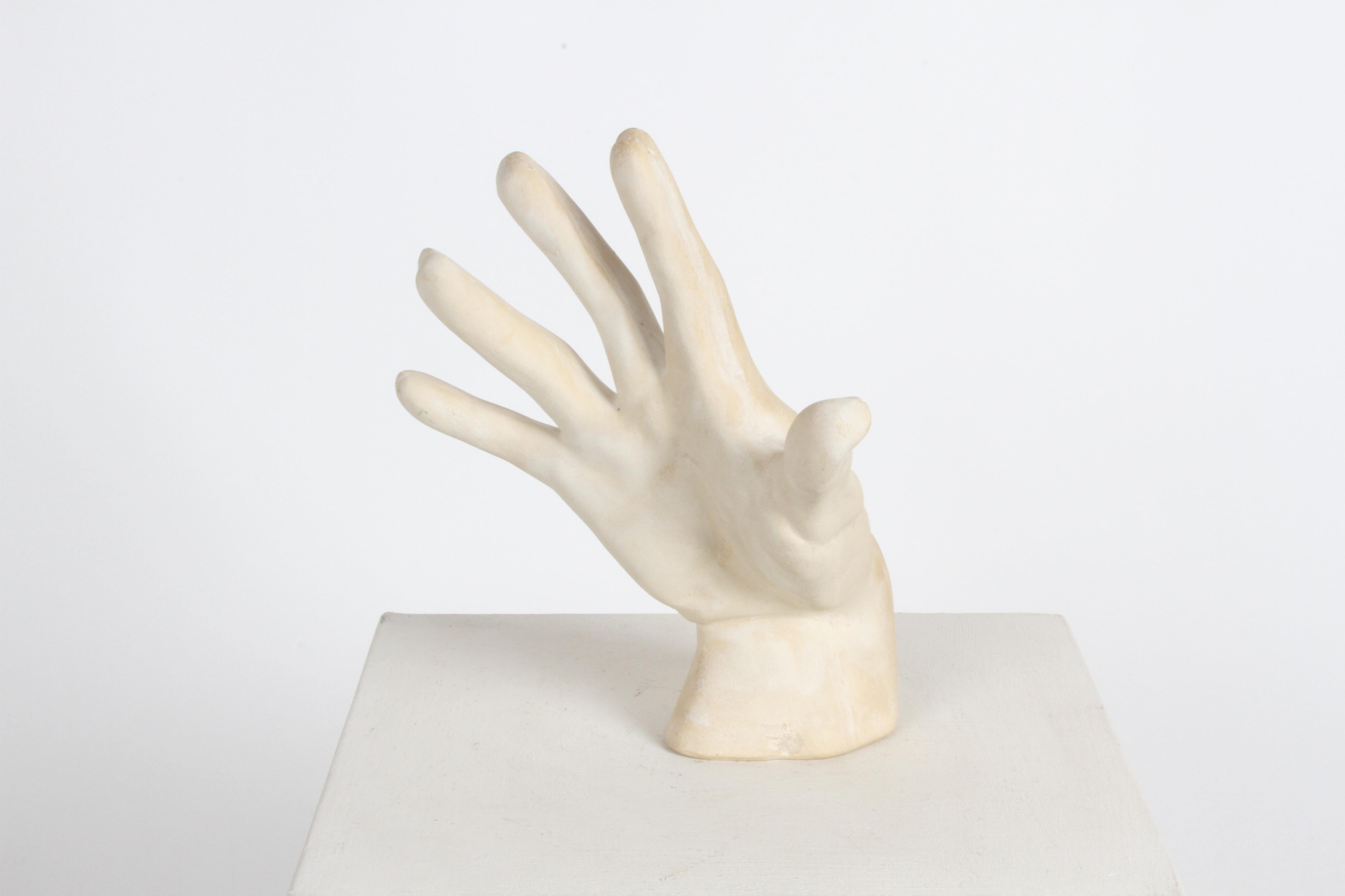 Large 1970s Plaster Artist Hand Study Table Sculpture, Style of John Dickinson In Good Condition For Sale In St. Louis, MO