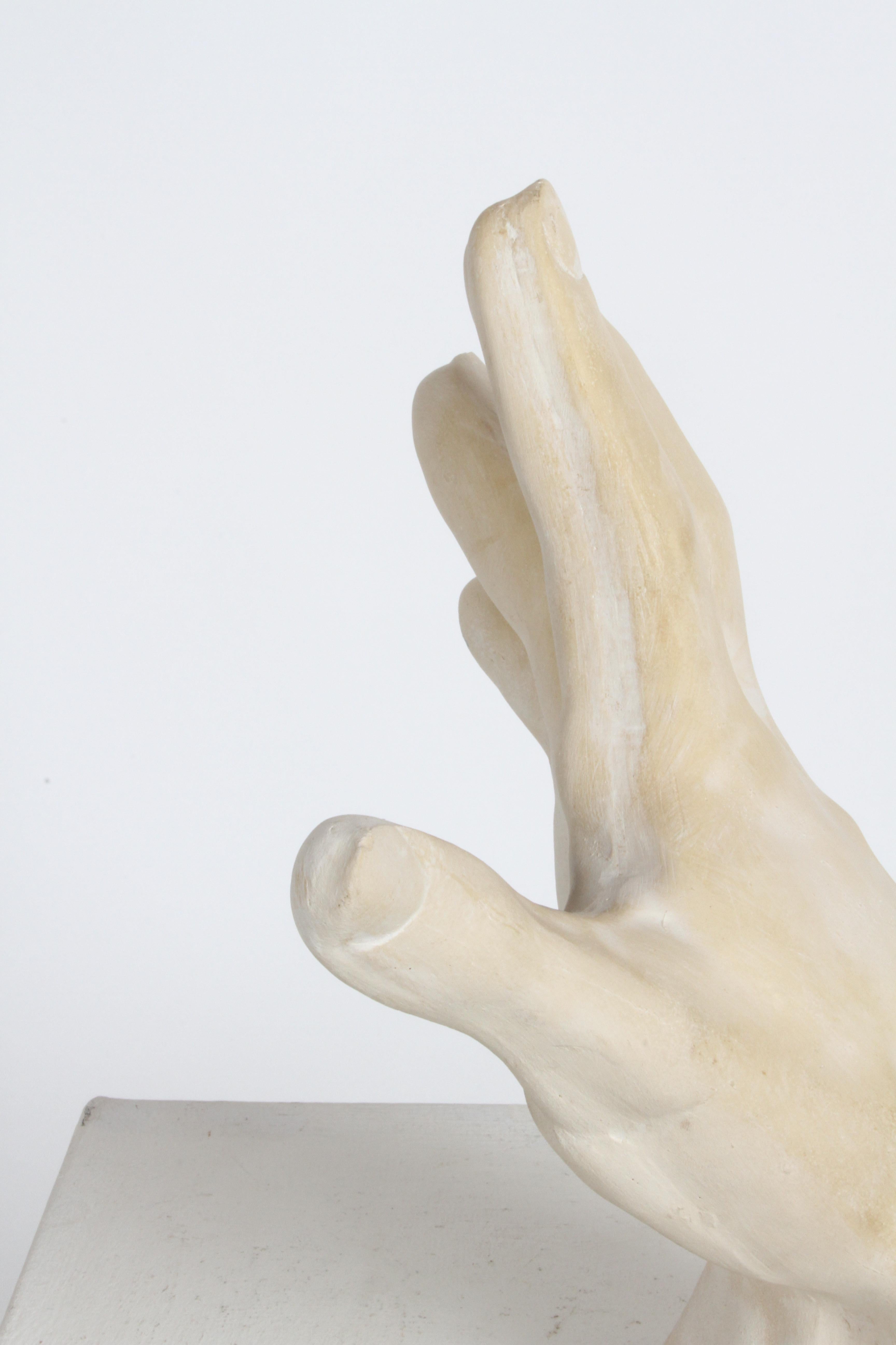 Large 1970s Plaster Artist Hand Study Table Sculpture, Style of John Dickinson For Sale 2