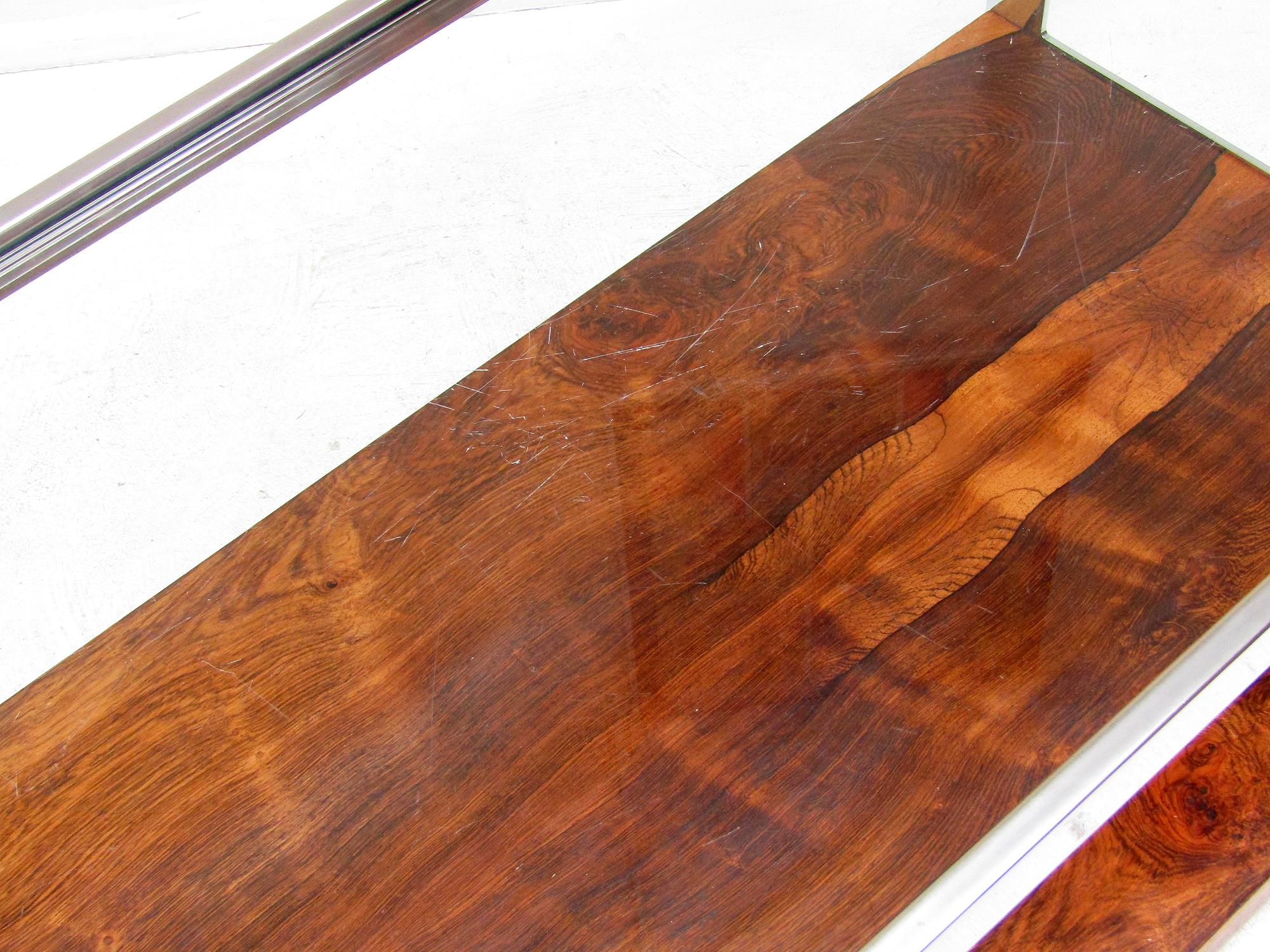 Großer rechteckiger Couchtisch aus Rosenholz und Chrom der 1970er Jahre von Merrow Associates im Angebot 8