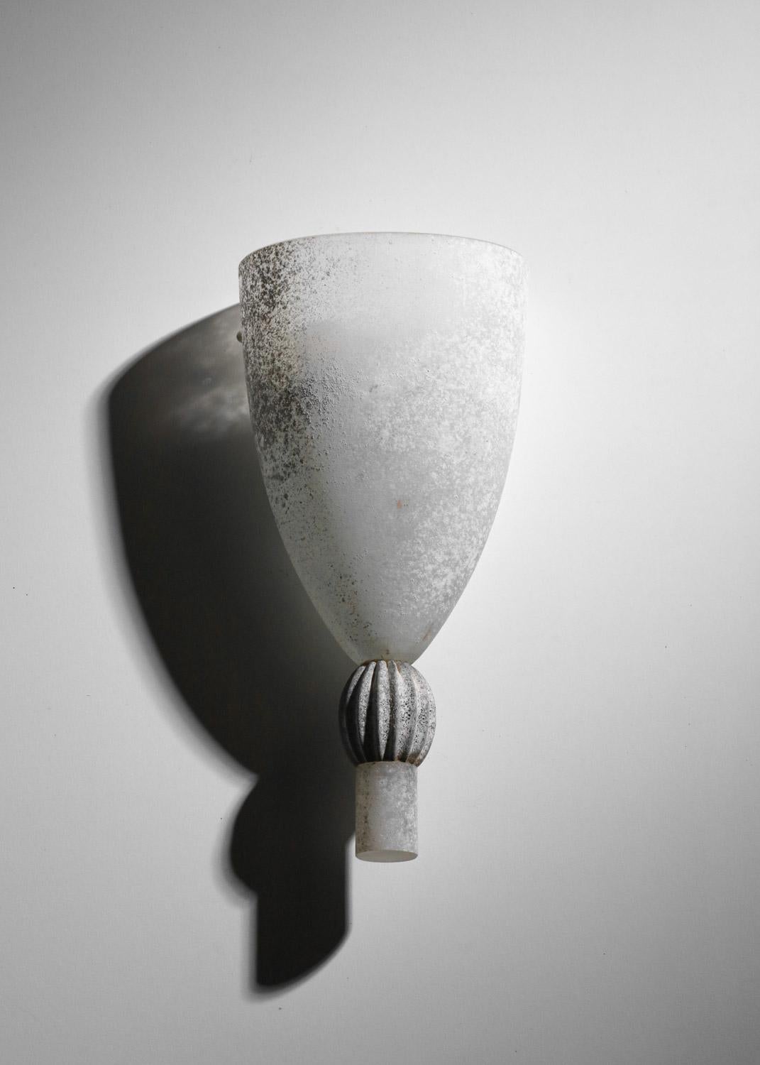 Großer Seguso-Wandleuchter aus mattem Murano-Glas, 1970er Jahre im Zustand „Gut“ im Angebot in Ternay, Auvergne-Rhône-Alpes