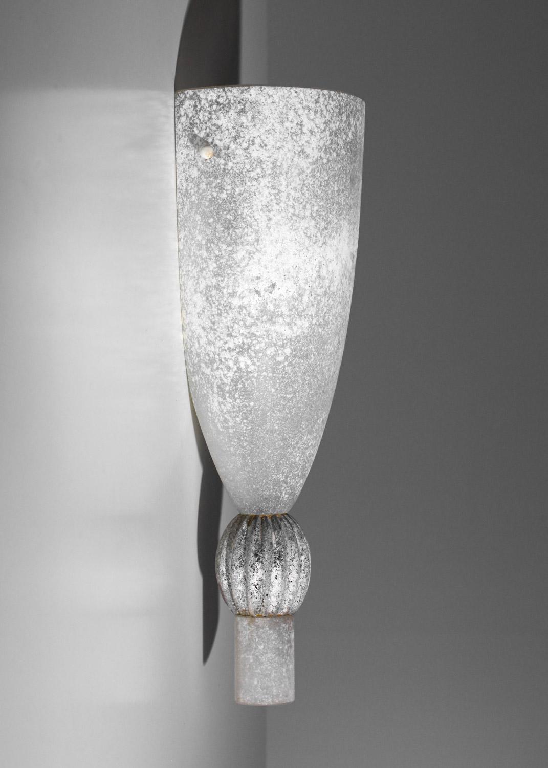 Großer Seguso-Wandleuchter aus mattem Murano-Glas, 1970er Jahre (Muranoglas) im Angebot