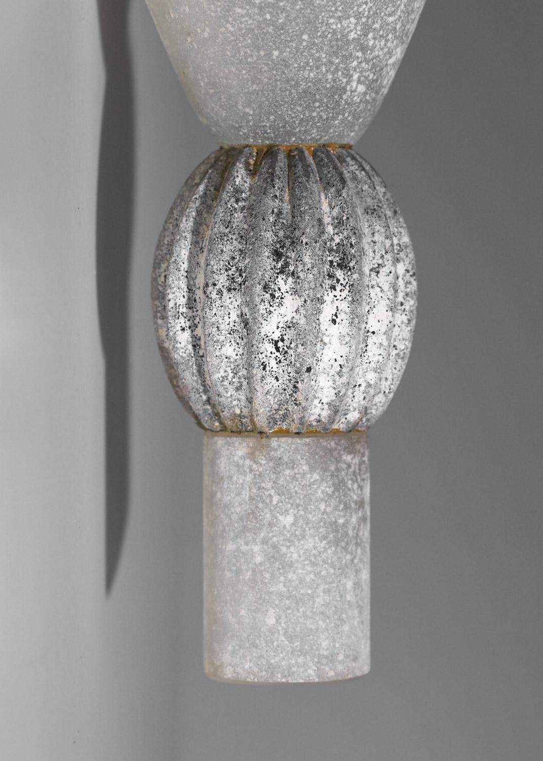 Großer Seguso-Wandleuchter aus mattem Murano-Glas, 1970er Jahre im Angebot 1