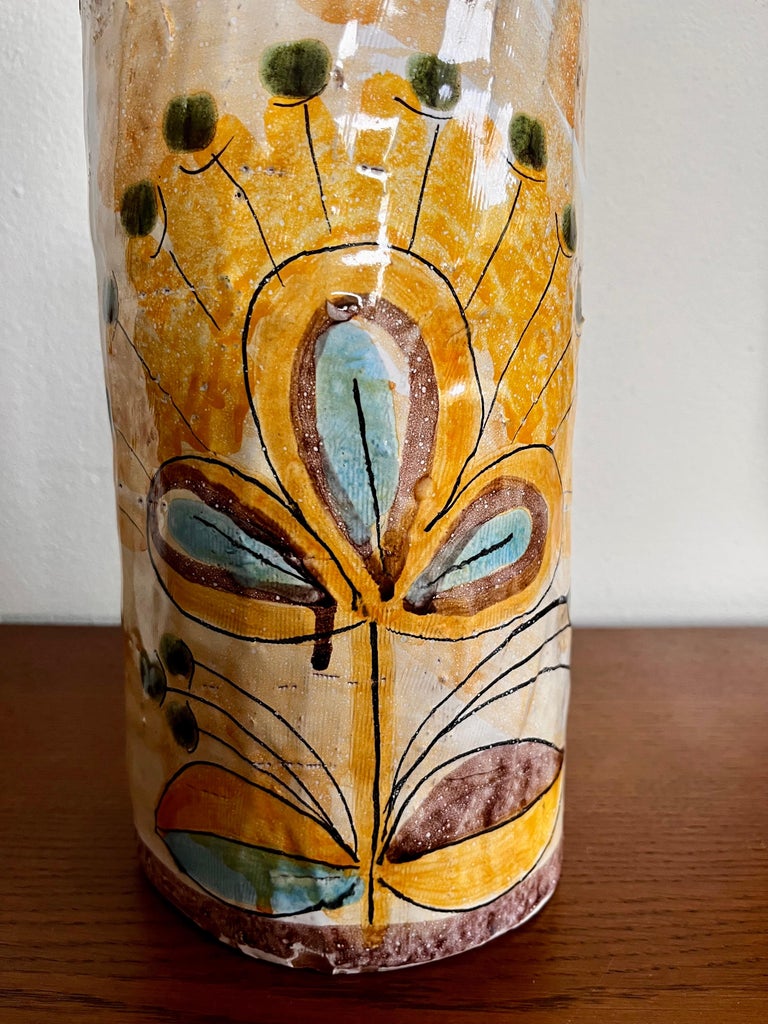 Large 1970s Signed Mid-Century Modern Studio Pottery Ceramic Vase For ...