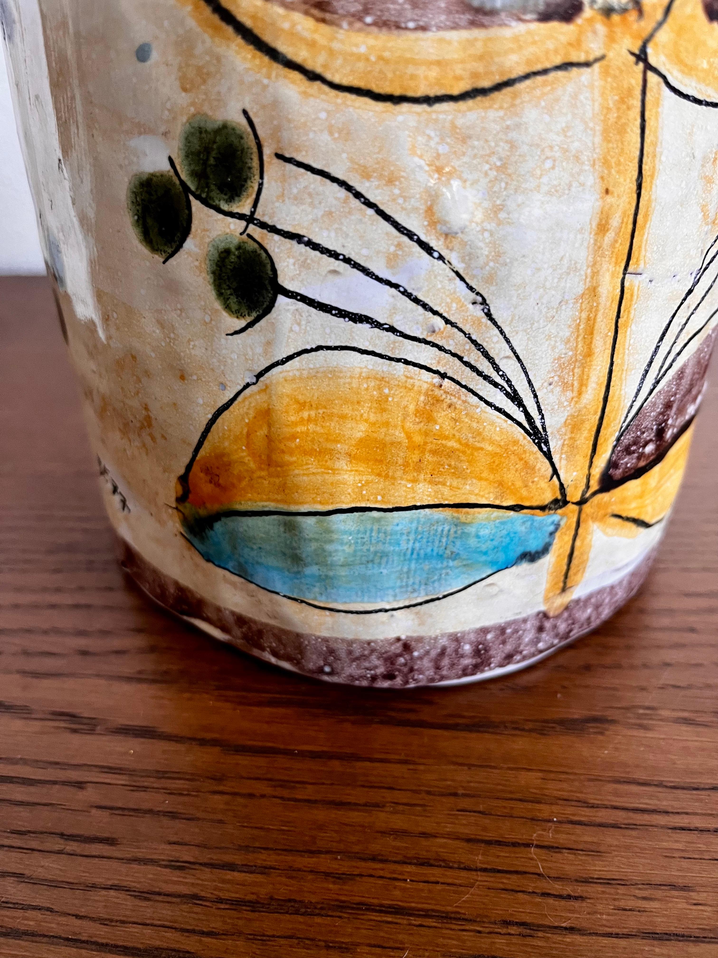 Large 1970s Signed Mid-Century Modern Studio Pottery Ceramic Vase For Sale 10