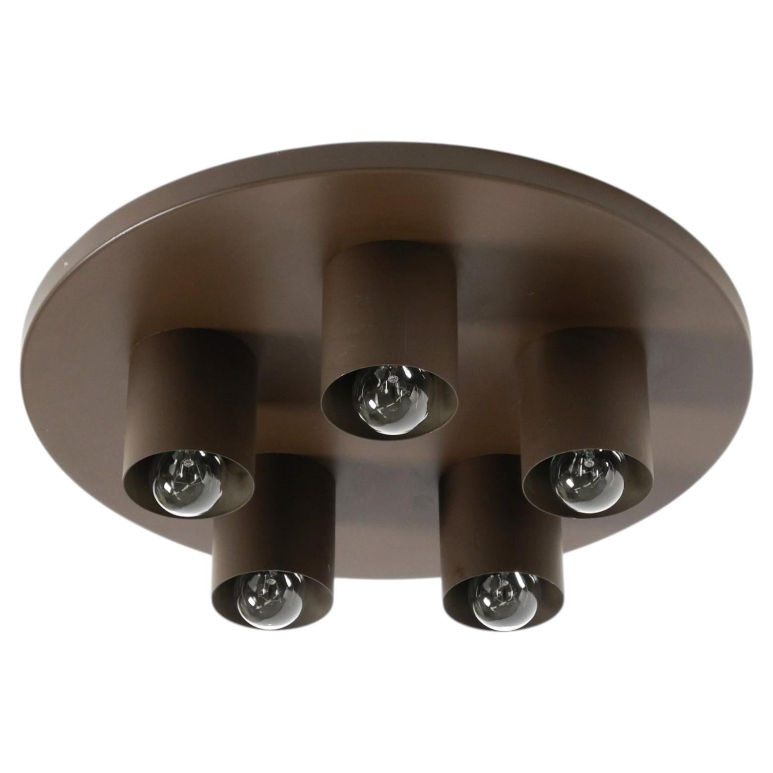 Large 1970s Space Age Brutalist metal ceiling or wall light by "Beisl Leuchte" For Sale