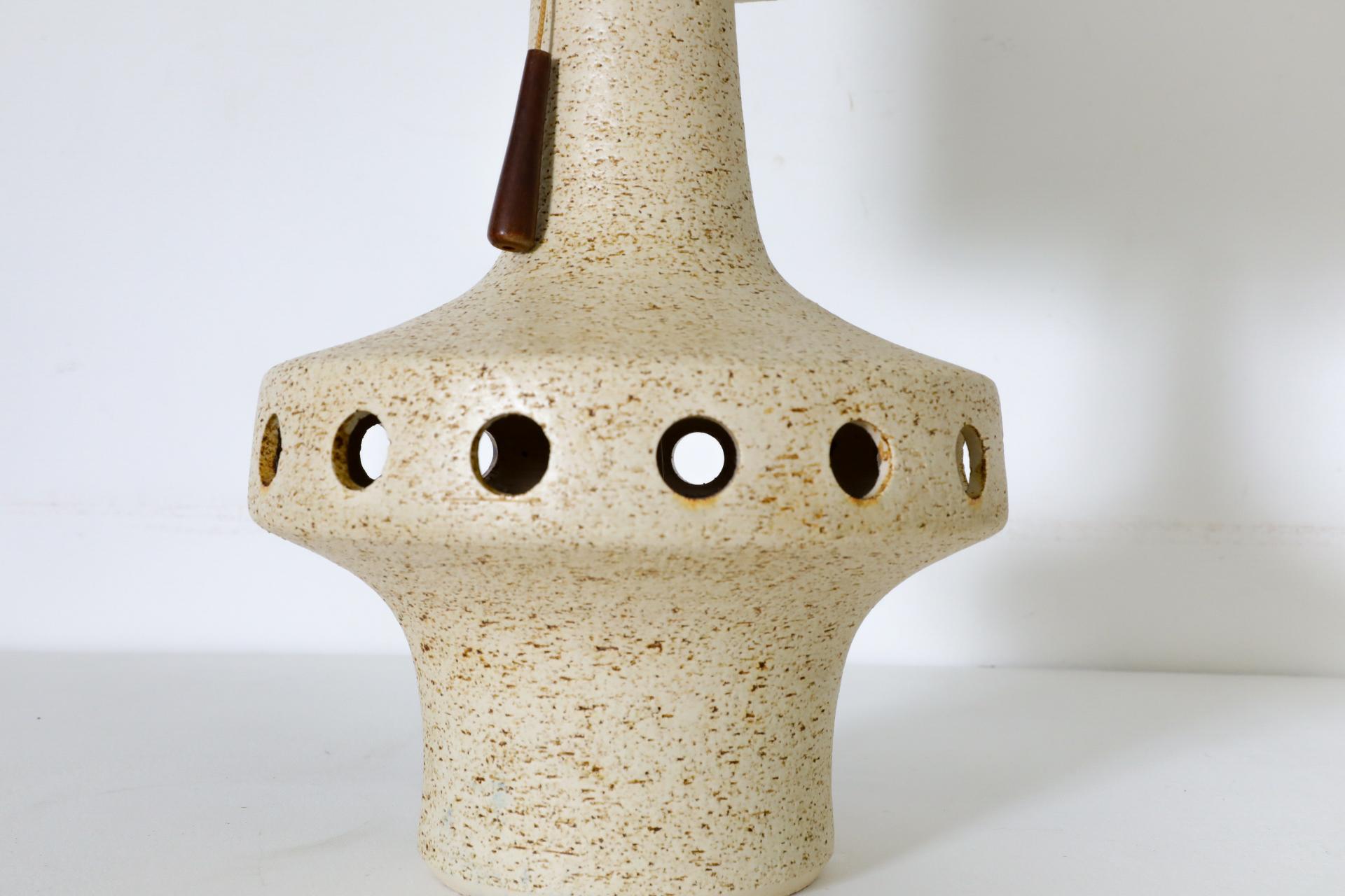 Large 1970's Space Age Ceramic Table Lamp with Cut-Outs by Ravelli For Sale 5