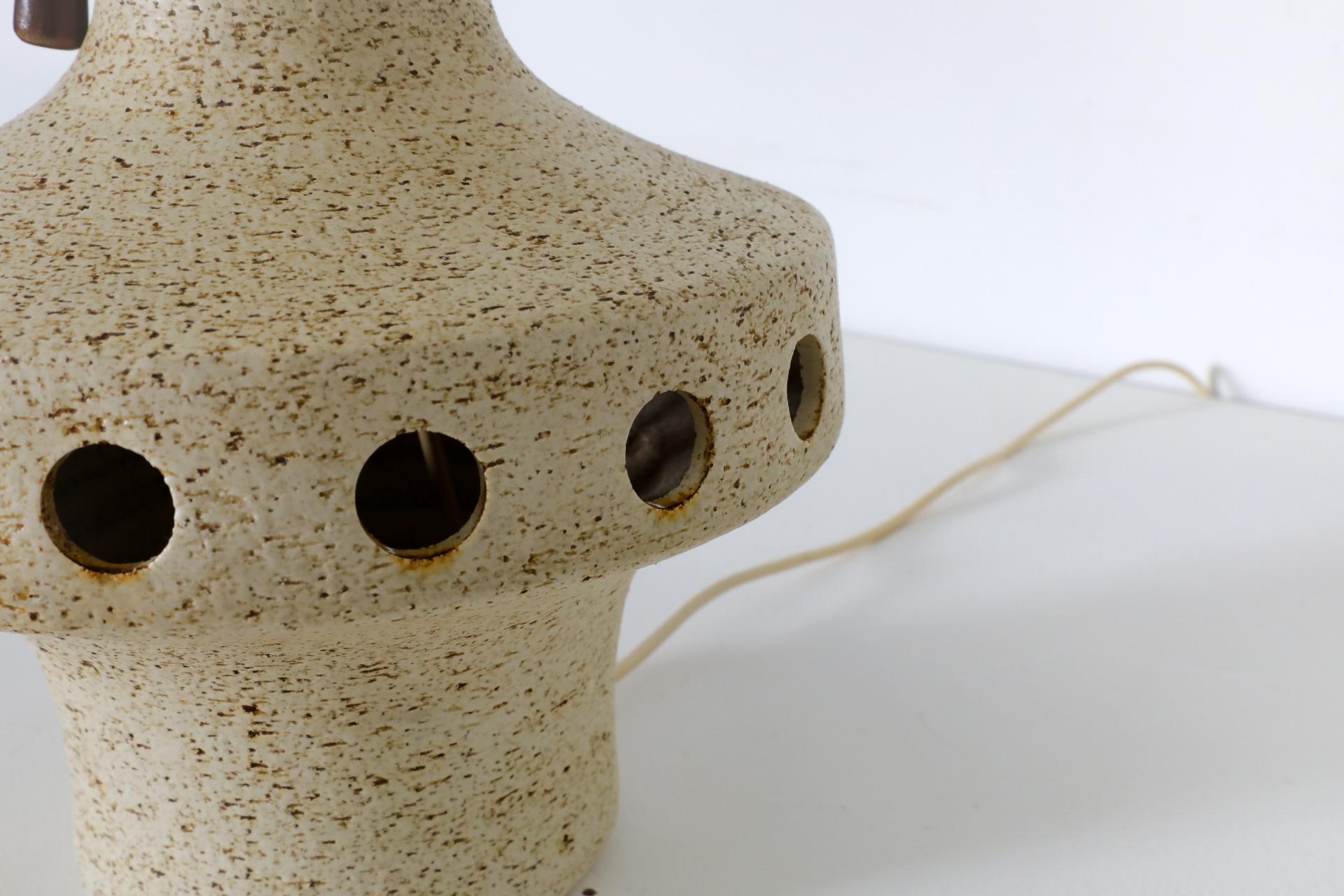 Large 1970's Space Age Ceramic Table Lamp with Cut-Outs by Ravelli For Sale 6