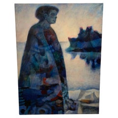 Large 1970s oil on canvas painting- by South African artist Cyril Fradan