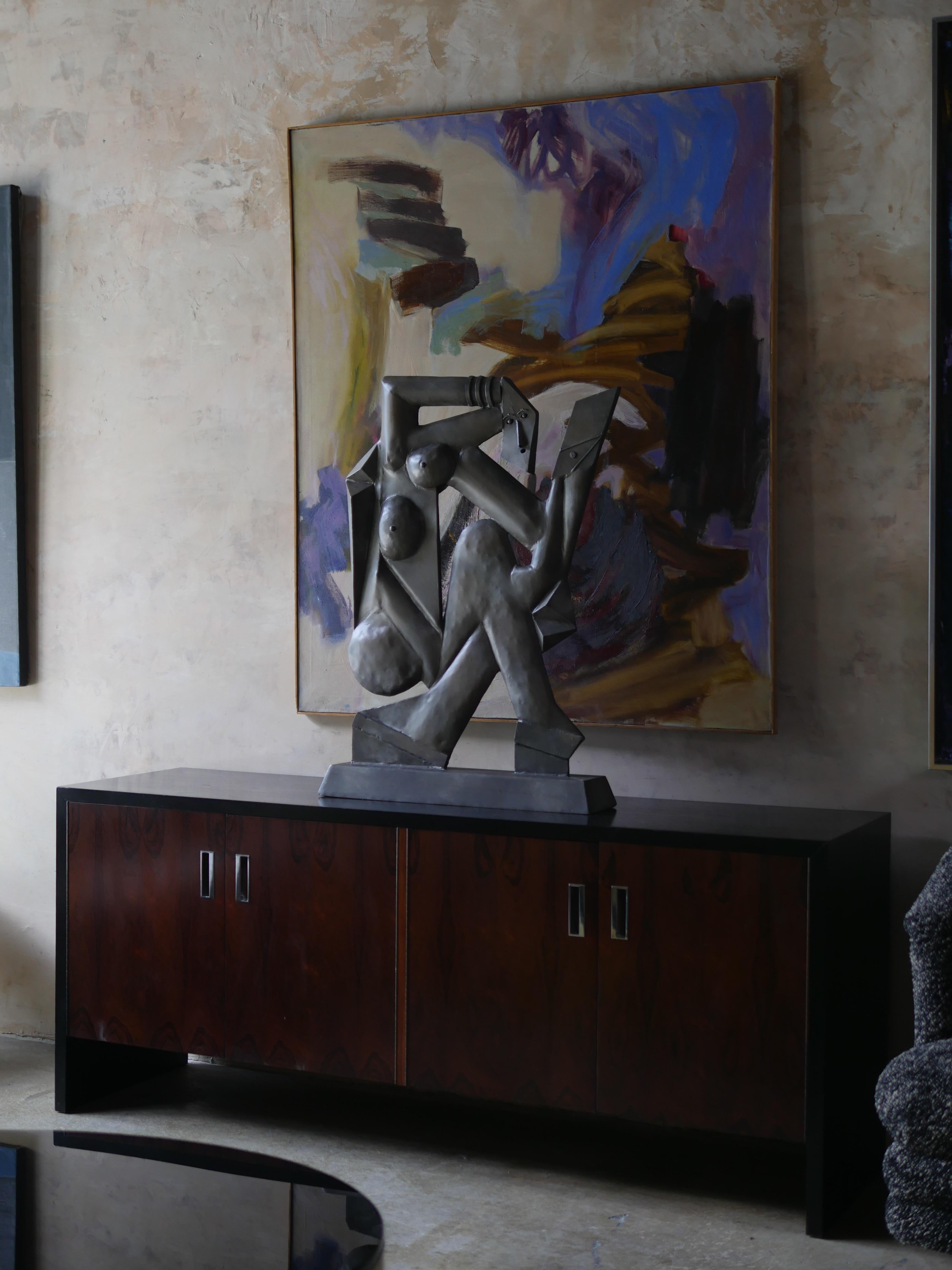 Large 1980s Cubist Abstract Sculpture en venta 6
