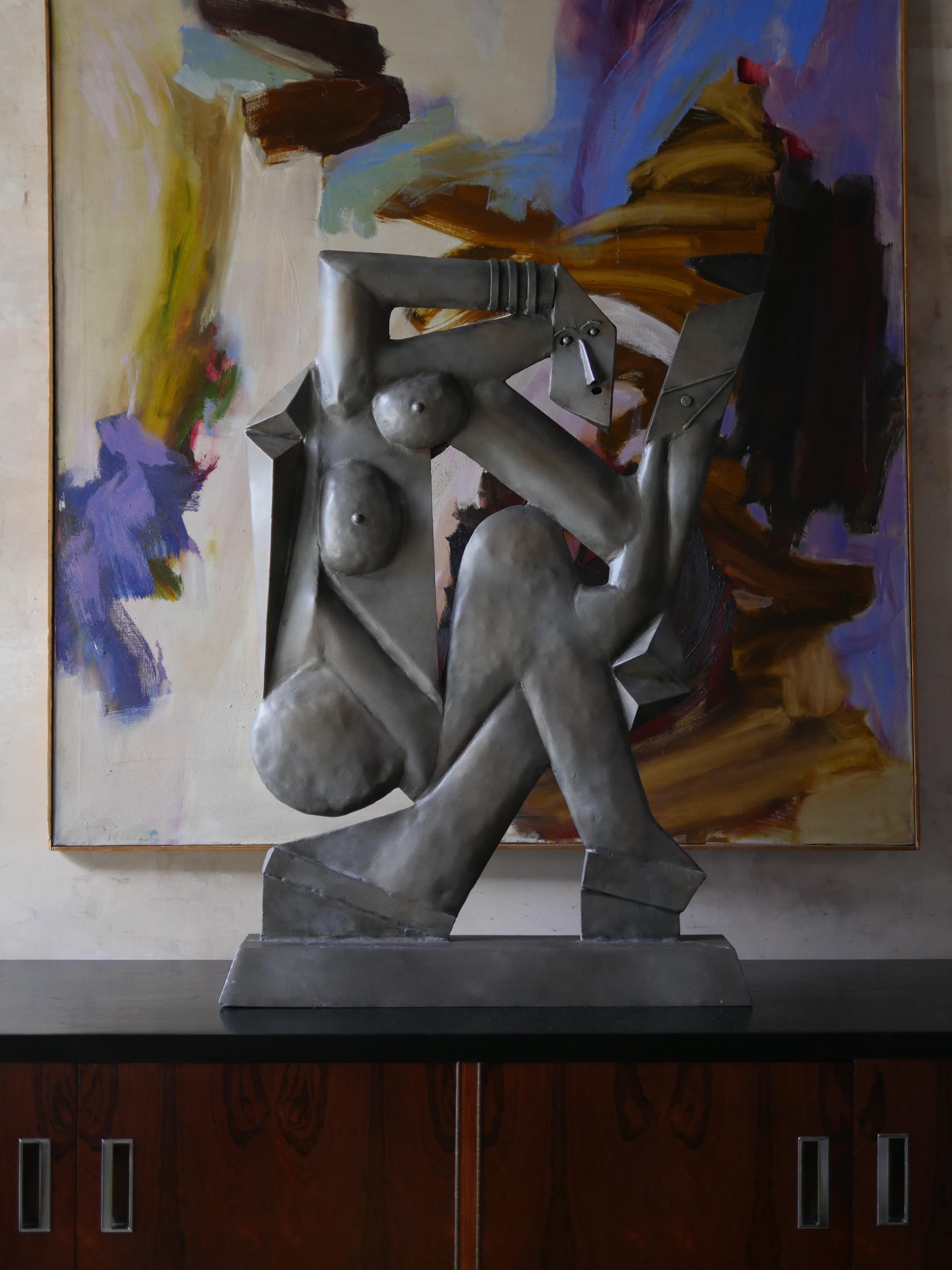 Large 1980s Cubist Abstract Sculpture en venta 7