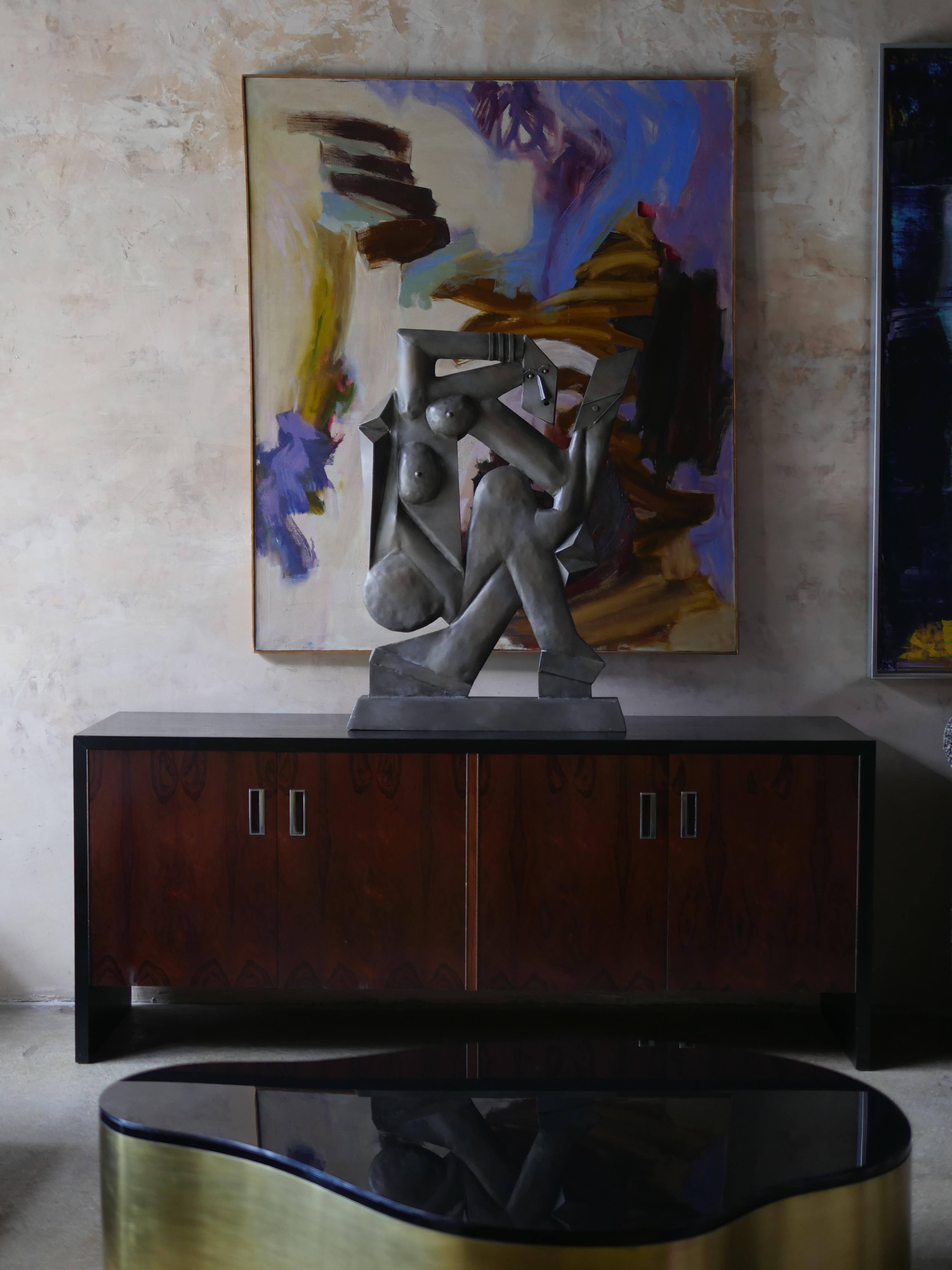 Large 1980s Cubist Abstract Sculpture en Bueno estado para la venta en Miami, FL
