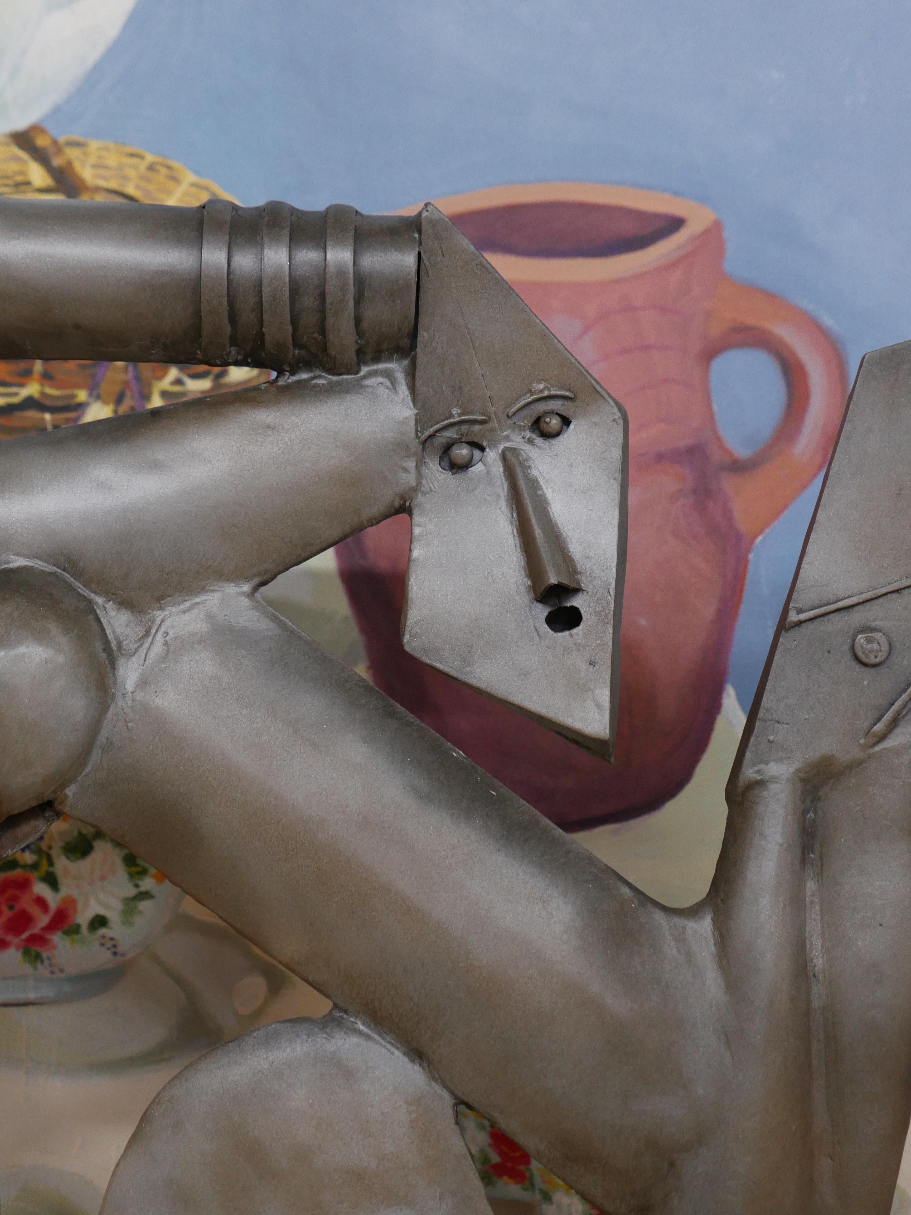 Fine XX secolo Large 1980s Cubist Abstract Sculpture in vendita