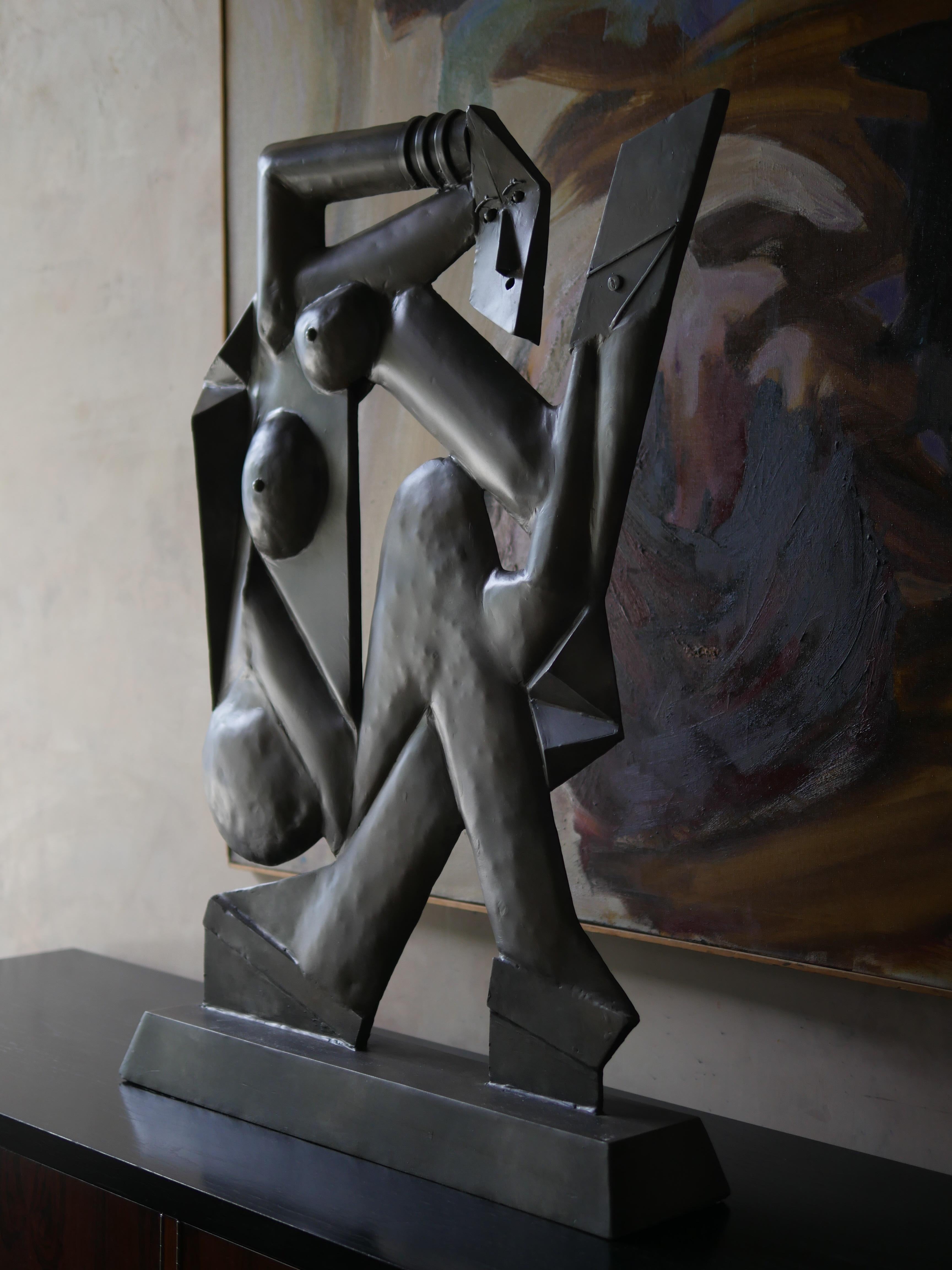 Large 1980s Cubist Abstract Sculpture en venta 4