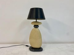 Large 1980s French Ceramic Pebble Table Light by Francois Chatain