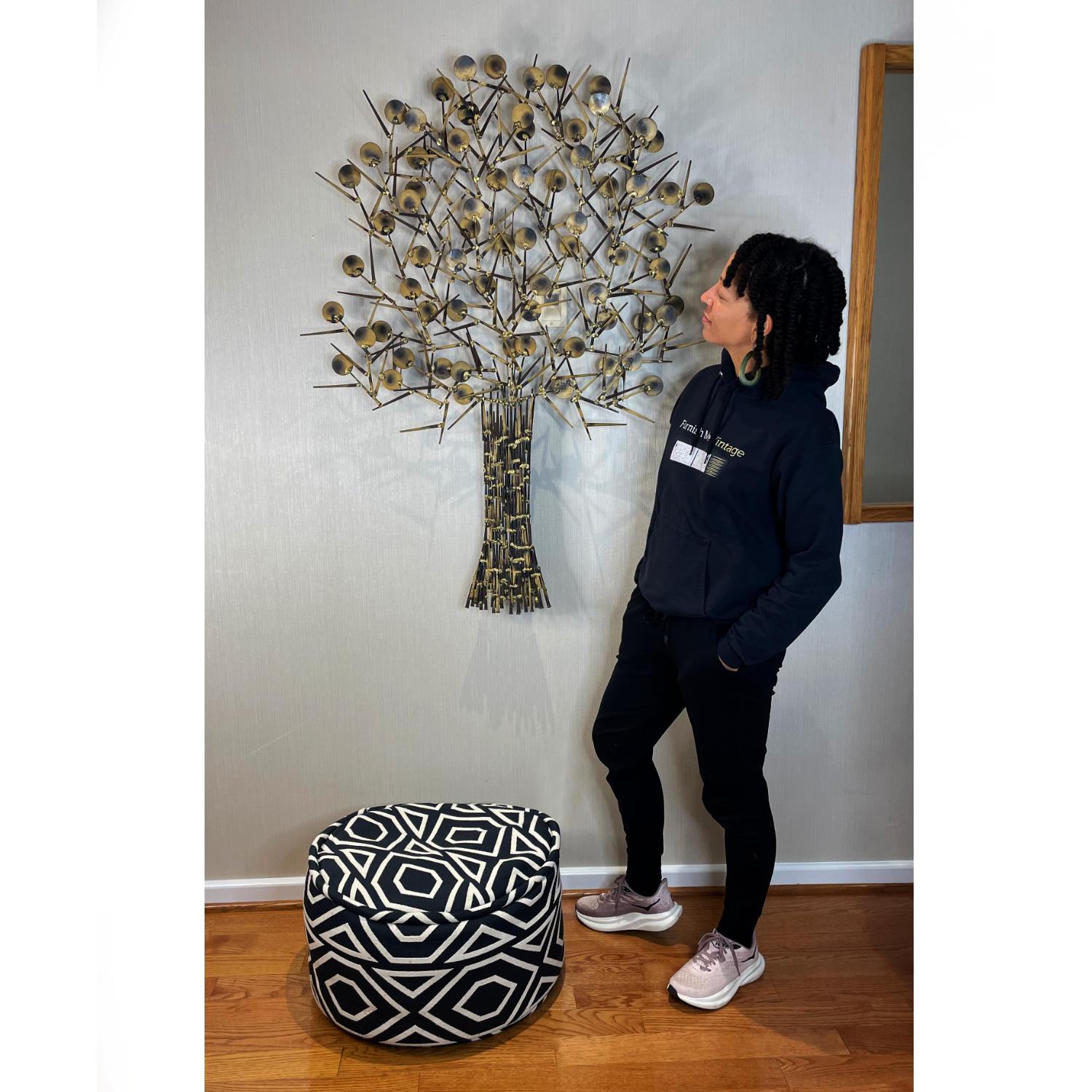 Large 1980's Marc Creates Brutalist Torch Cut Metal Nail Tree Sculpture For Sale 7