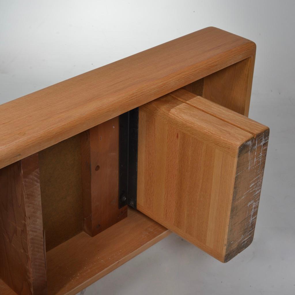Large 1980s Modernist Solid Oak Bench 3