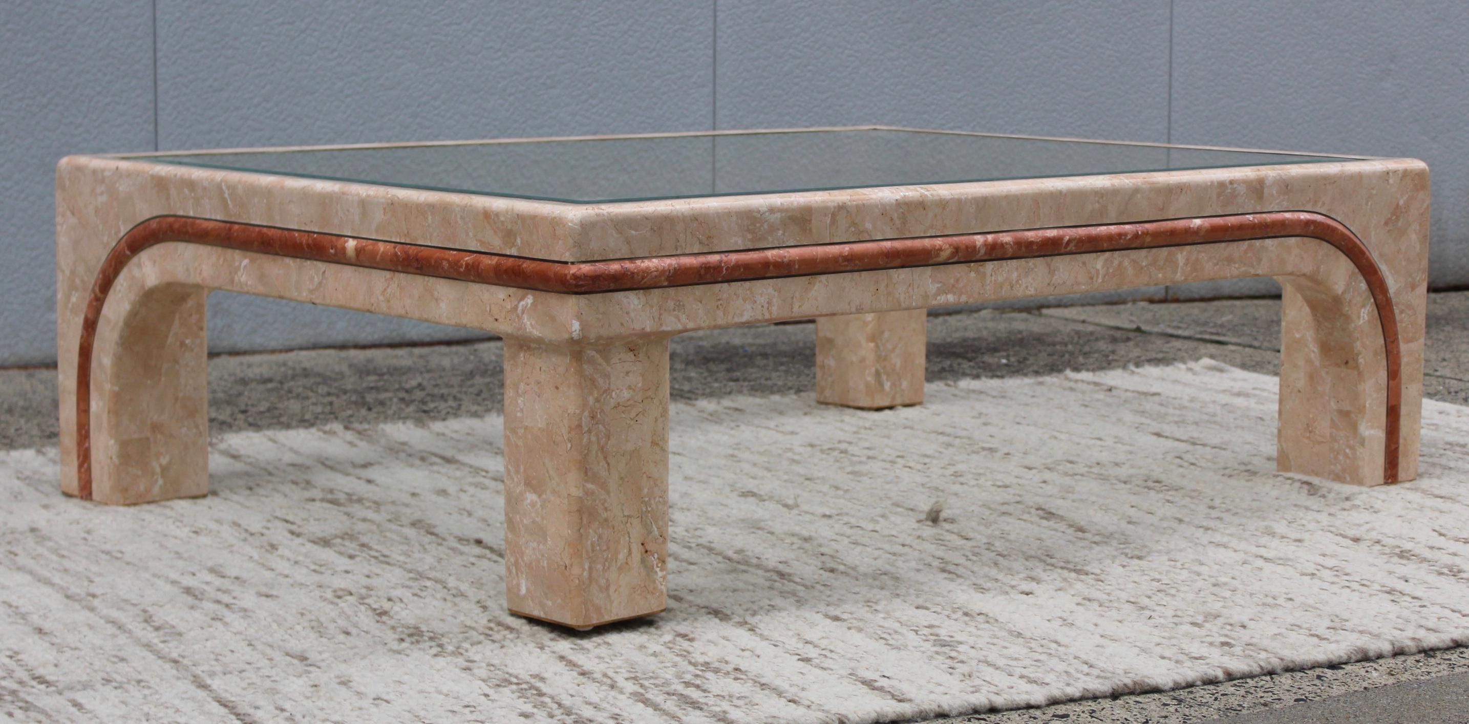 large square stone coffee table