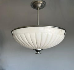 Large Ø 19.9" Stunning & Timless Design Alabaster Pendant Light or Flush Mount