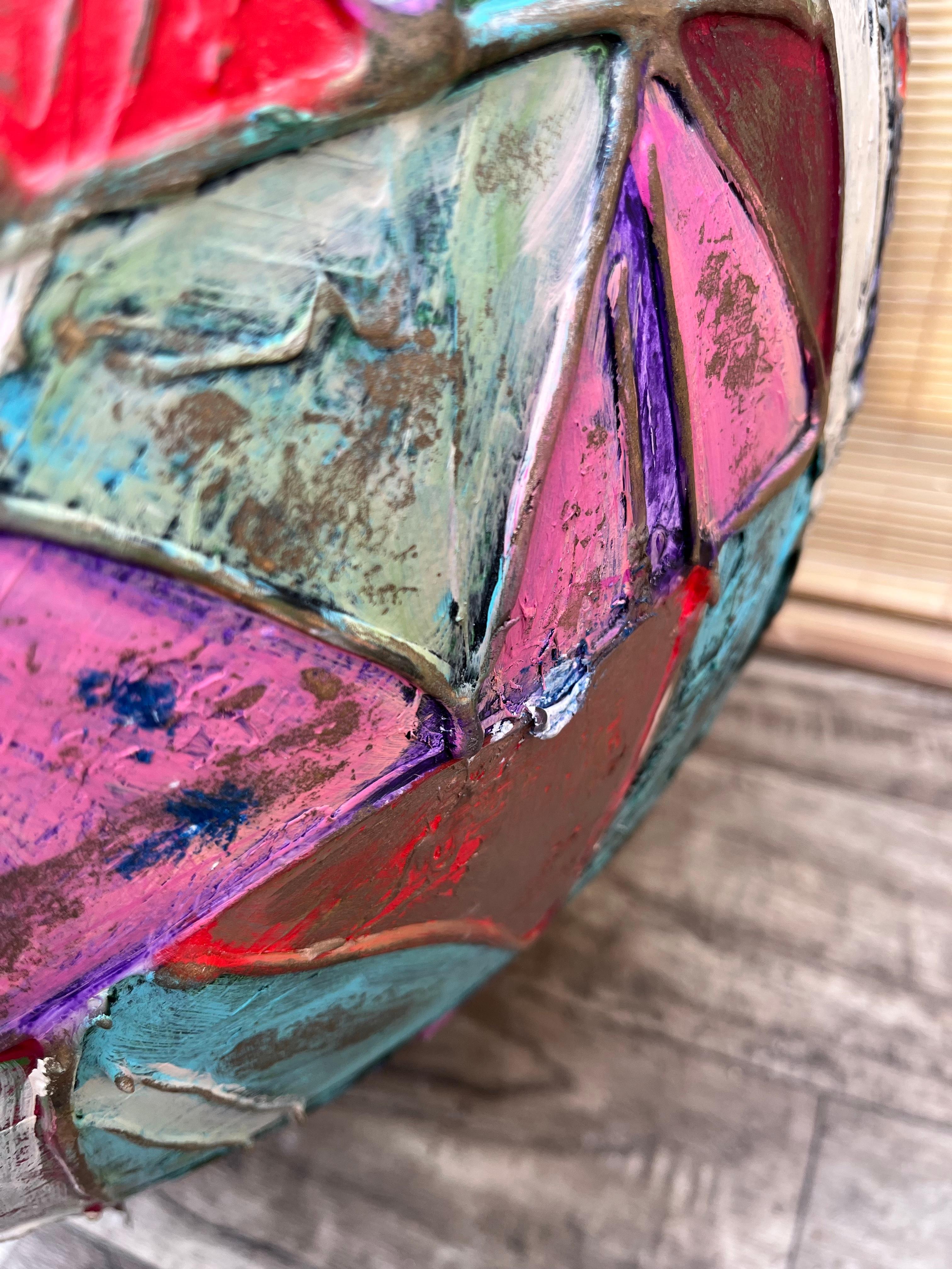 Grand vase de sol en céramique artisanale postmoderne des années 1990, signé par l'Artistics. en vente 7