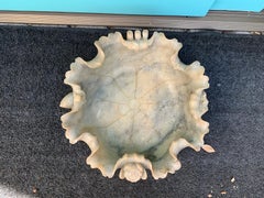 Large 19th-20th Century Chinese Carved Soapstone Bowl with Lotus