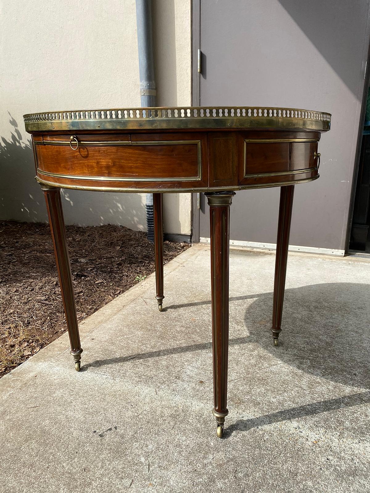 19th Century Large 19th-20th Century French Louis XVI Bouillotte Table, Bronze Gallery