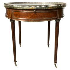 Large 19th-20th Century French Louis XVI Bouillotte Table, Bronze Gallery