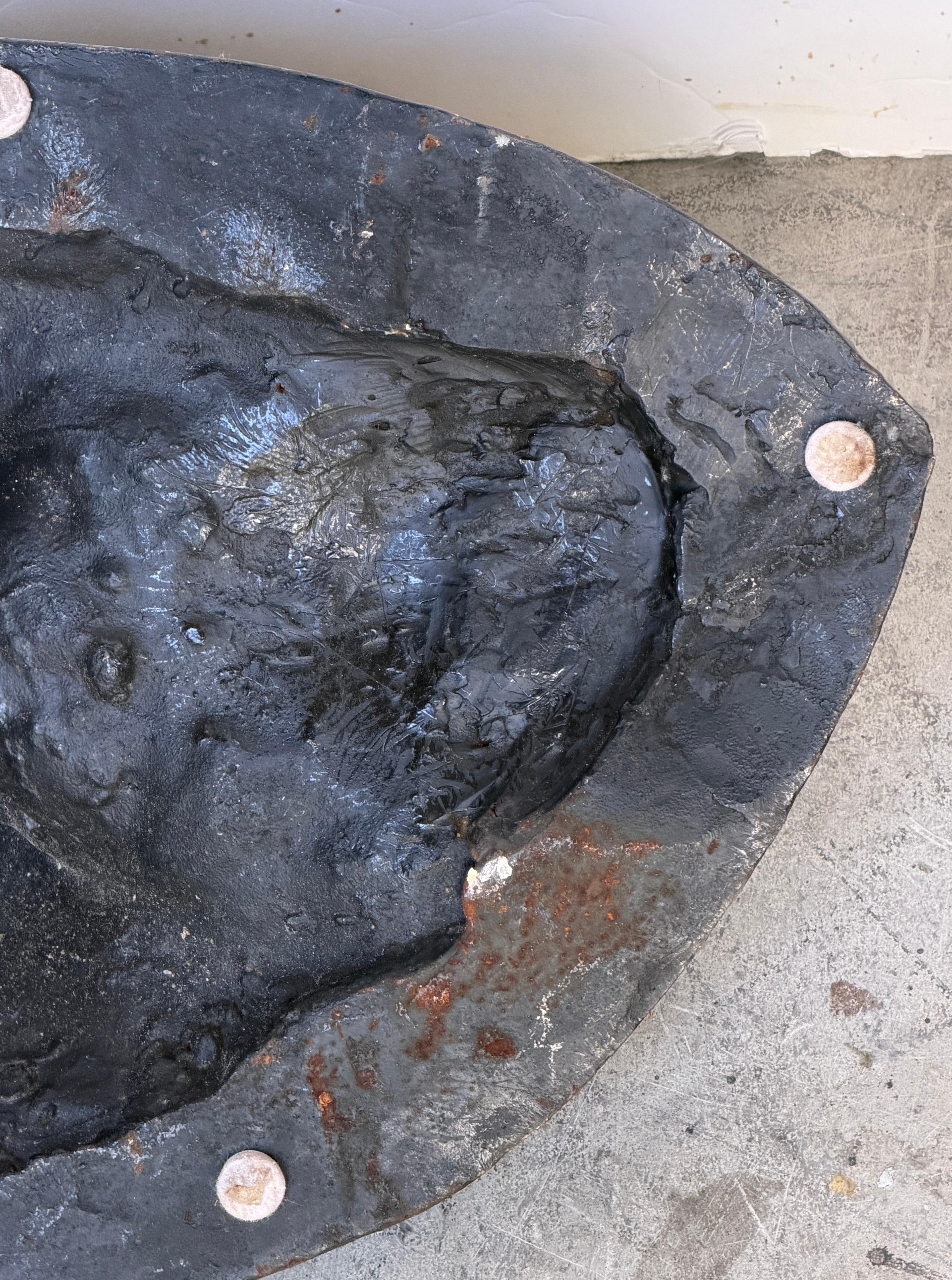 Large 19th C. American Cast-Iron Lion Shield Medallion, Architectural Ornament For Sale 13