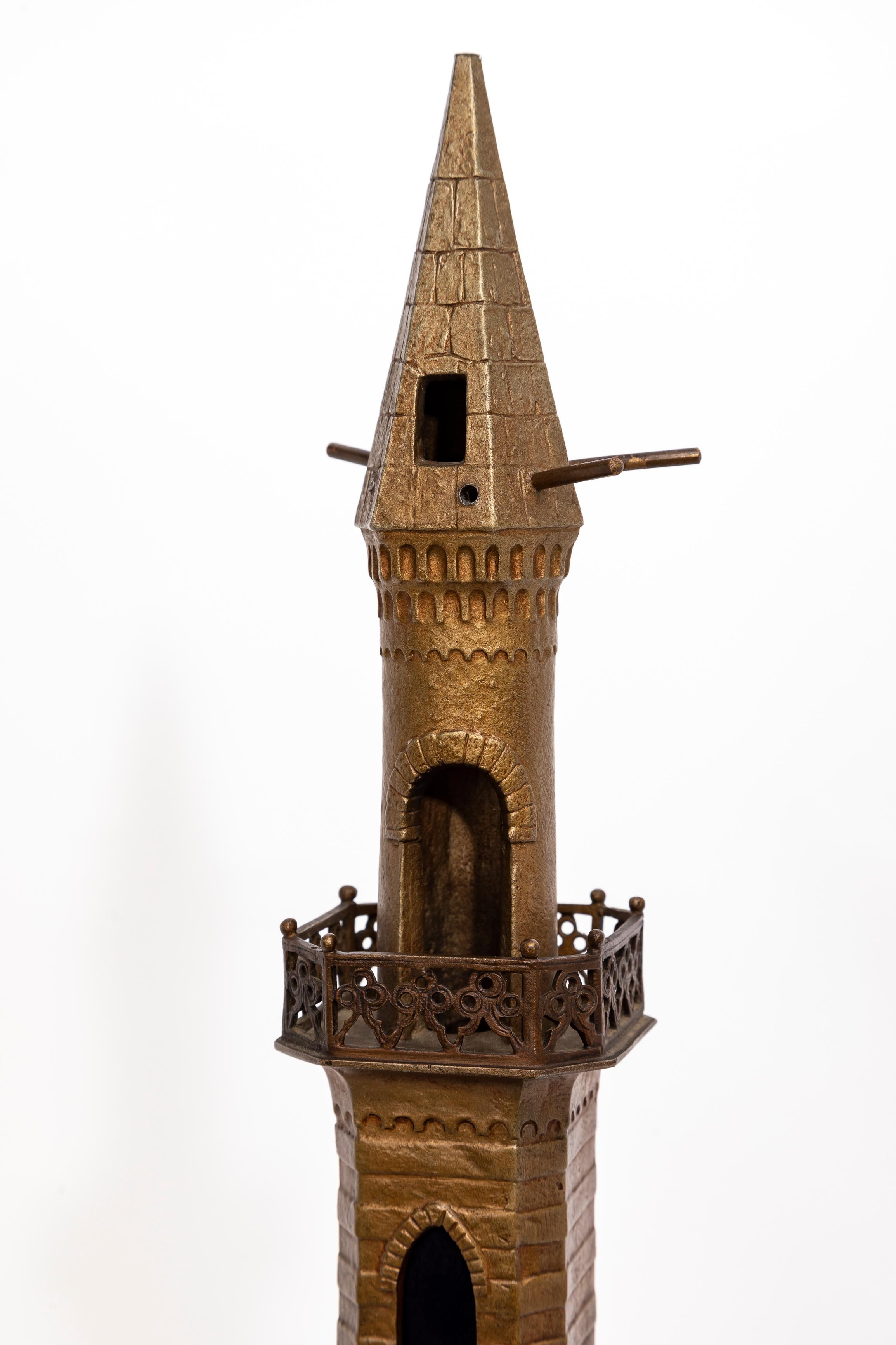Grande lampe figurative orientaliste autrichienne du 19e siècle en bronze peint à froid, par Bergman en vente 8