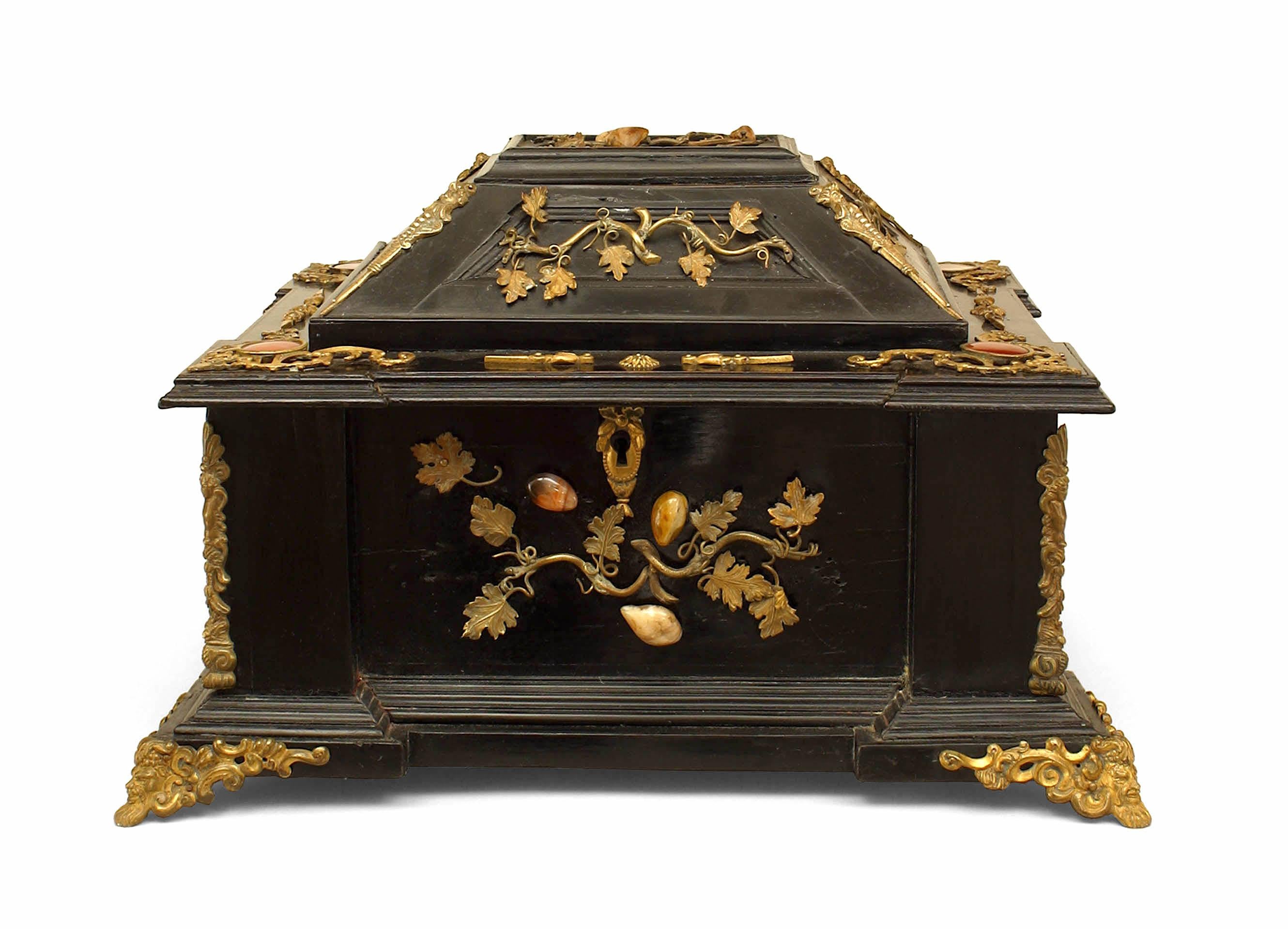 Gilt Italian Renaissance Style Lacquered Box For Sale