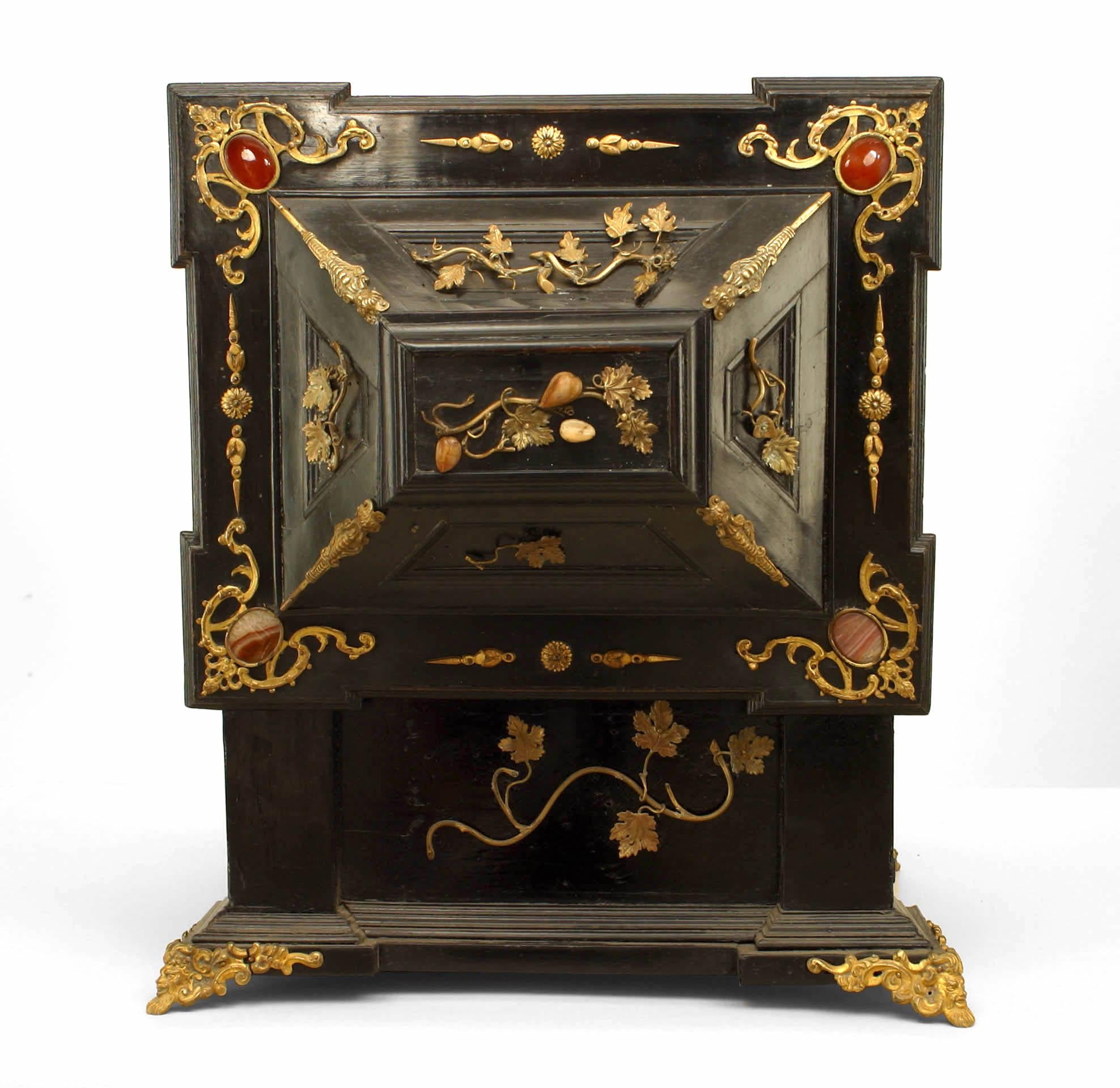 19th Century Italian Renaissance Style Lacquered Box For Sale