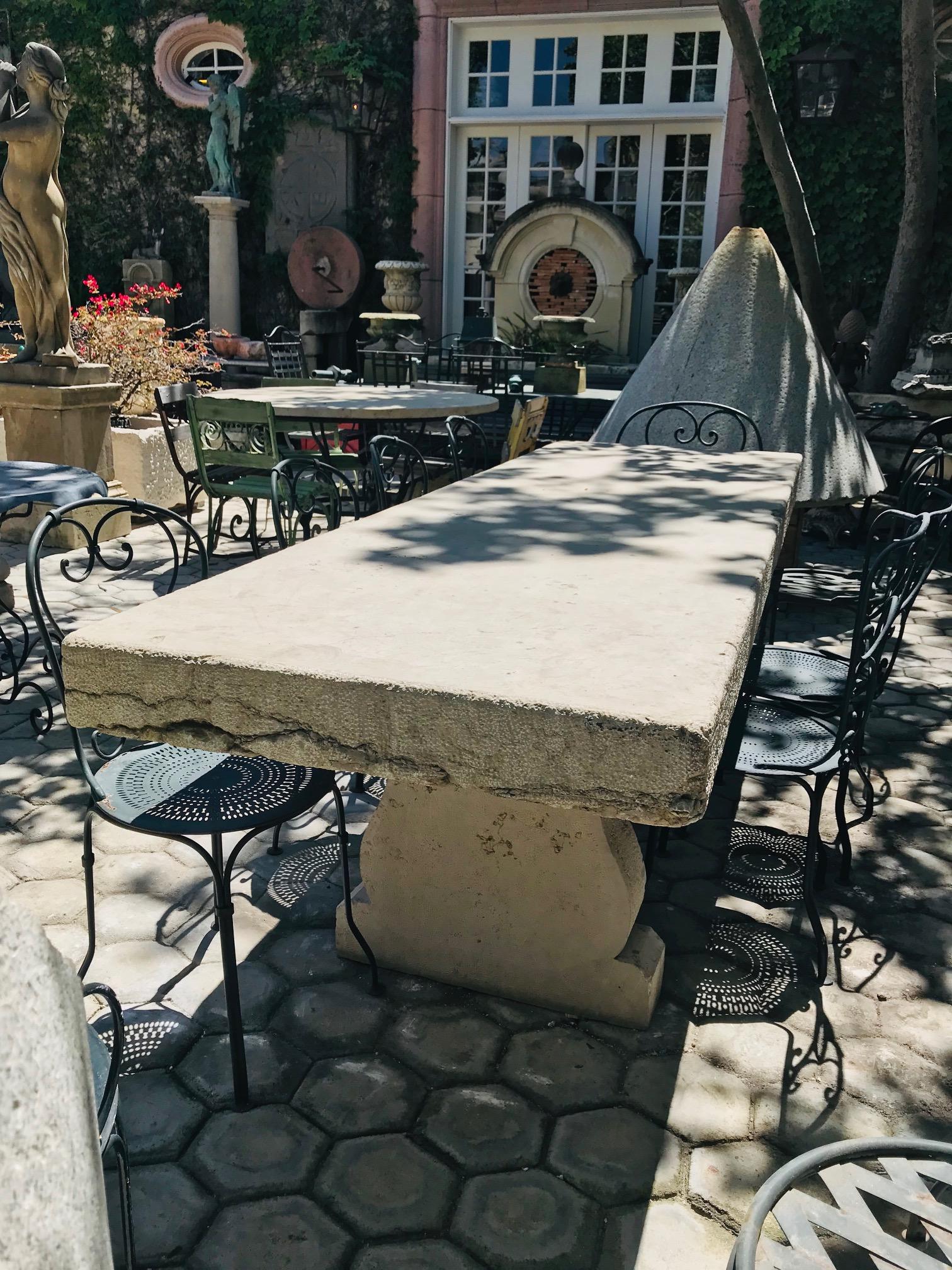 19th Century Carved Stone Antique Garden Outdoor Indoor Dining Room Table Farm 2