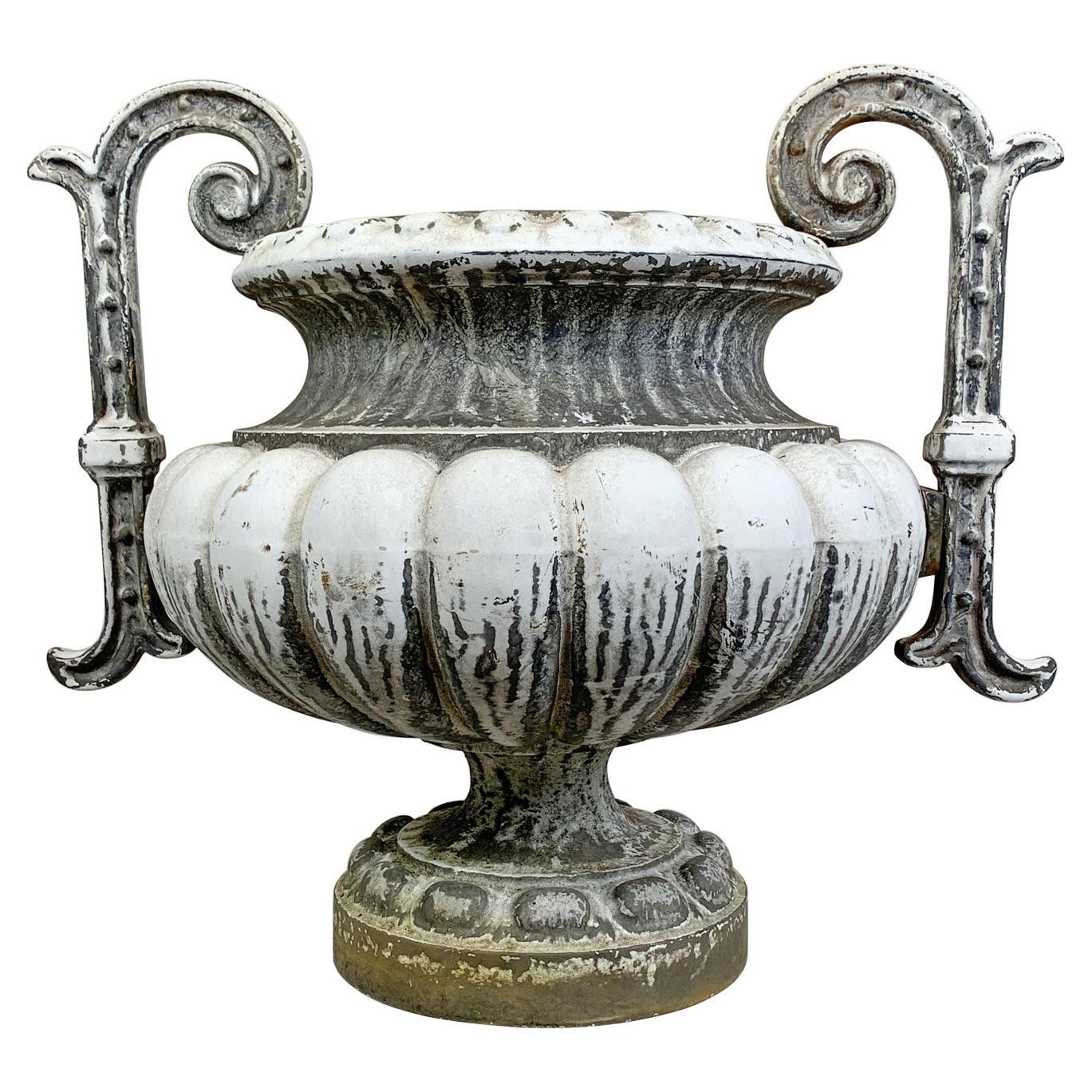 Large 19th C Corneau Frères Charleville Grey Cast Iron Urn