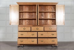 Large 19th C English Ash Housekeepers Cupboard