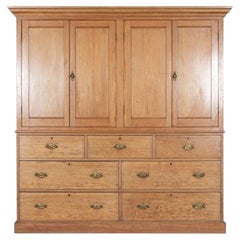 Large 19th C English Ash Housekeepers Cupboard