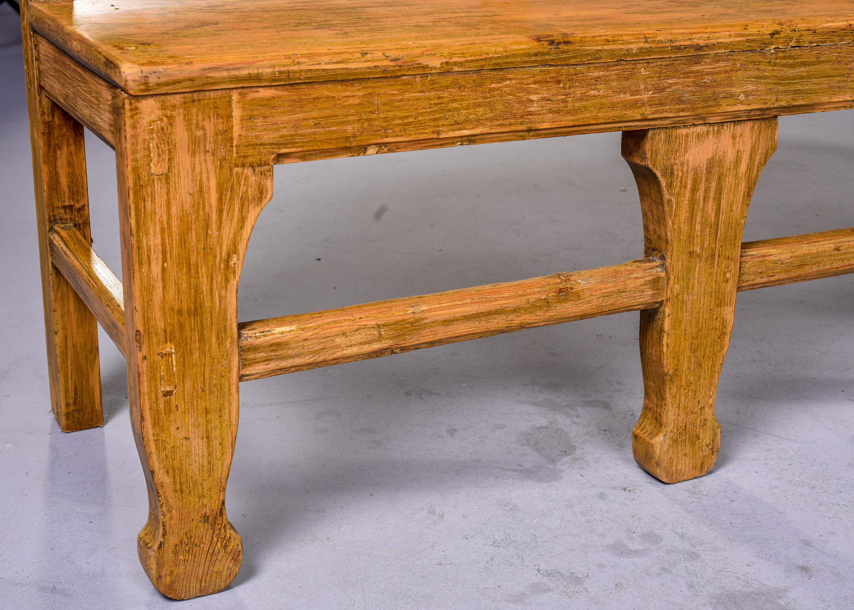 Large 19th C English Carved and Painted Bench 6