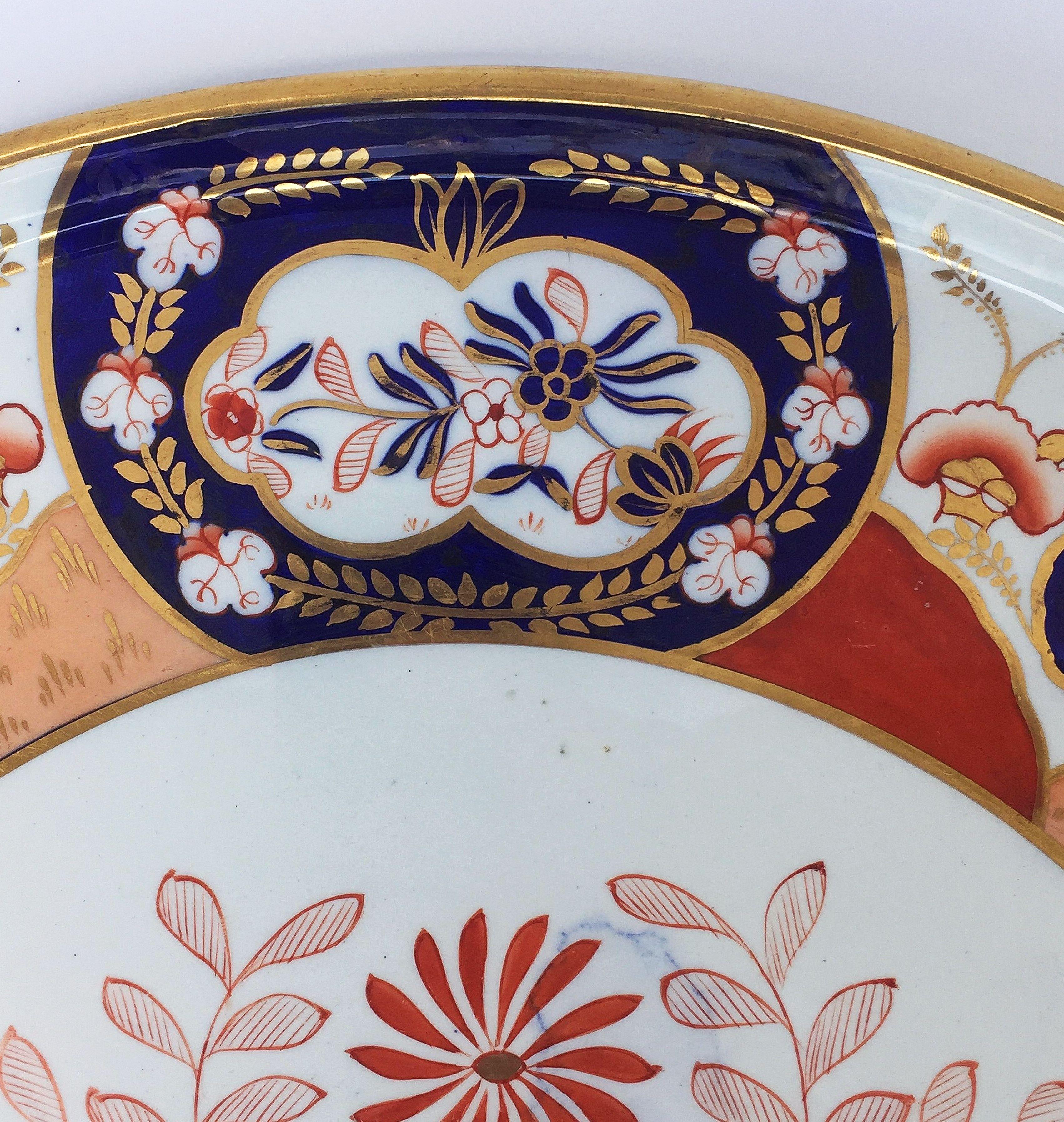 Glazed Large 19th c. English Imari Polychrome Charger with Gilt Accents by Copeland For Sale
