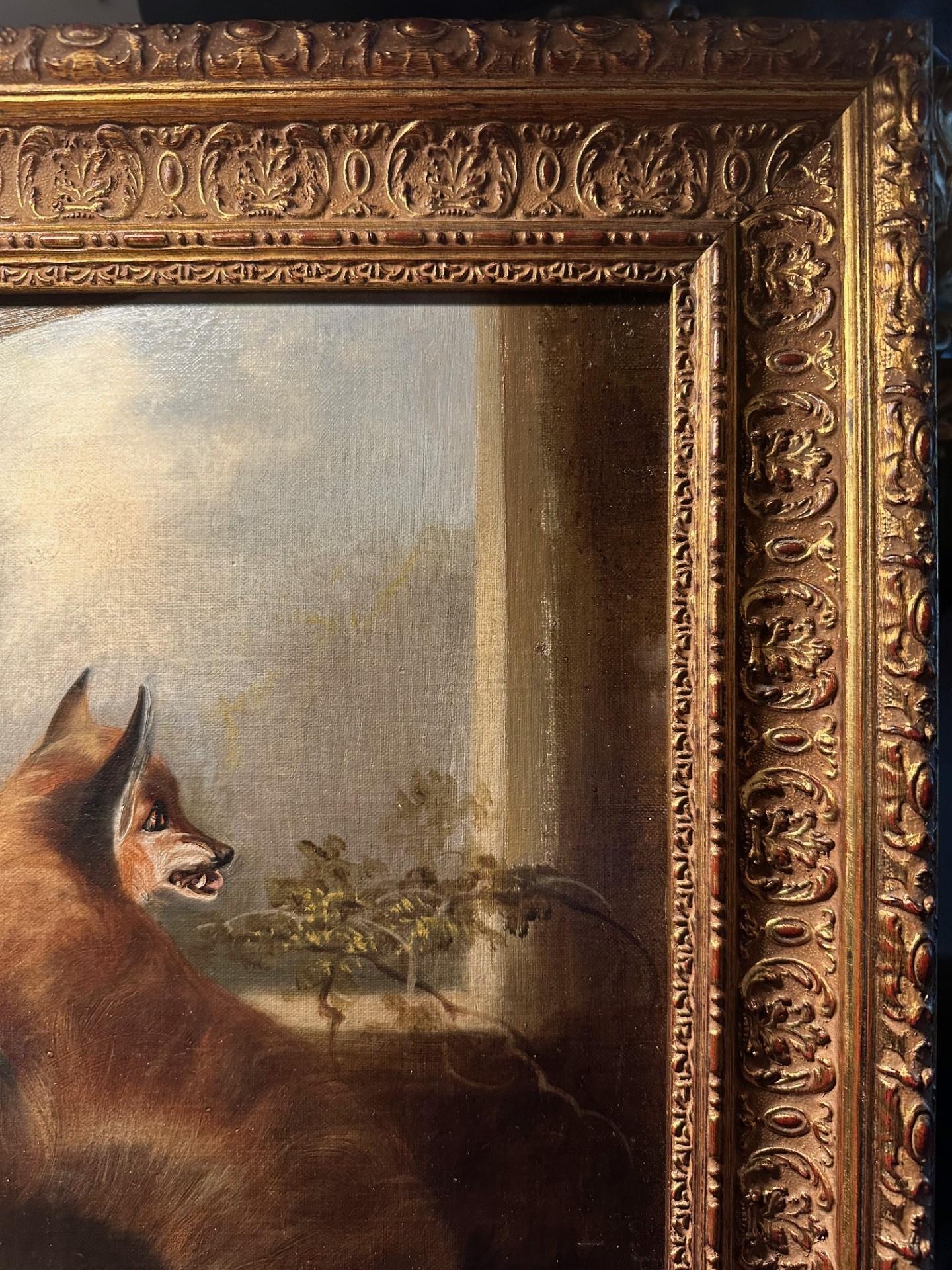 Grande peinture à l'huile anglaise du 19e siècle - Chasing the Fox signée E. Armfield en vente 2