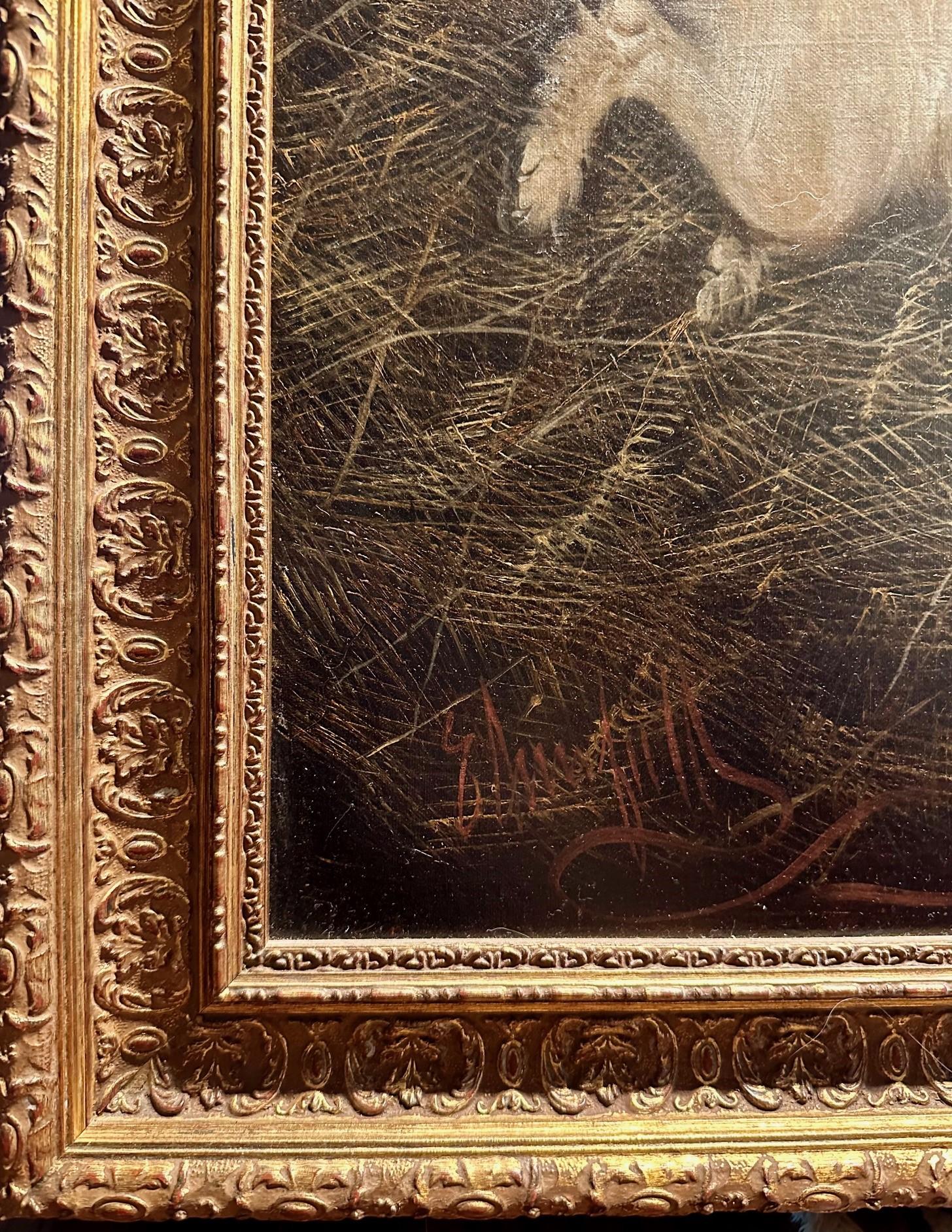 Grande peinture à l'huile anglaise du 19e siècle - Chasing the Fox signée E. Armfield en vente 4