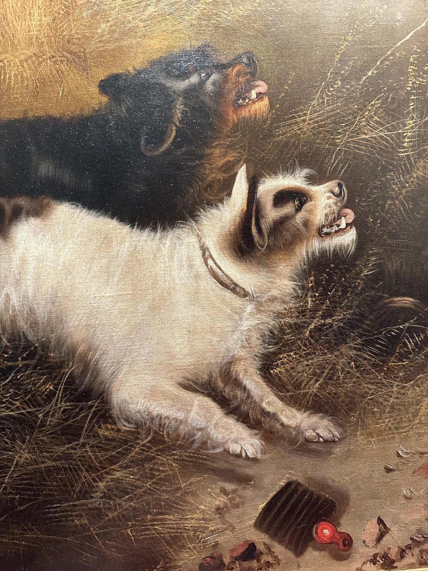 Grande peinture à l'huile anglaise du 19e siècle - Chasing the Fox signée E. Armfield Bon état - En vente à Vero Beach, FL