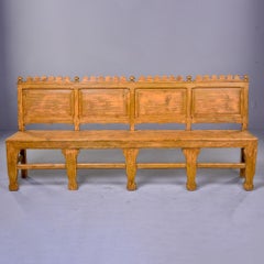 Large 19th C English Painted and Carved Bench