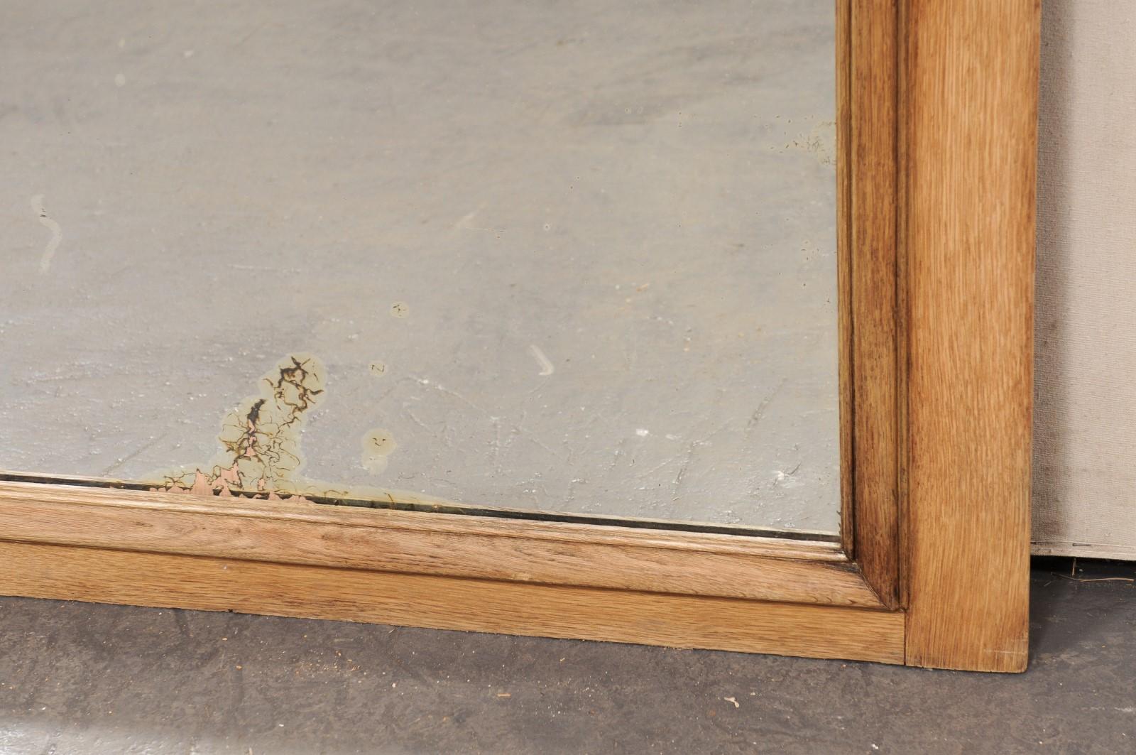 Grand miroir français du 19e siècle en bois sculpté à motifs floraux et coquillages avec Verre en vente 5