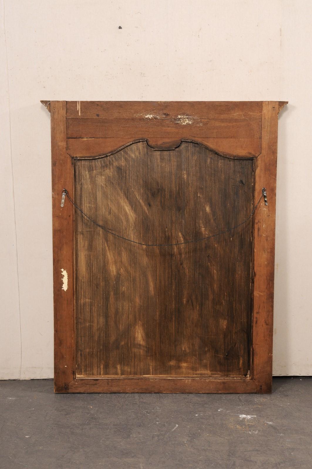 Grand miroir français du 19e siècle en bois sculpté à motifs floraux et coquillages avec Verre en vente 6