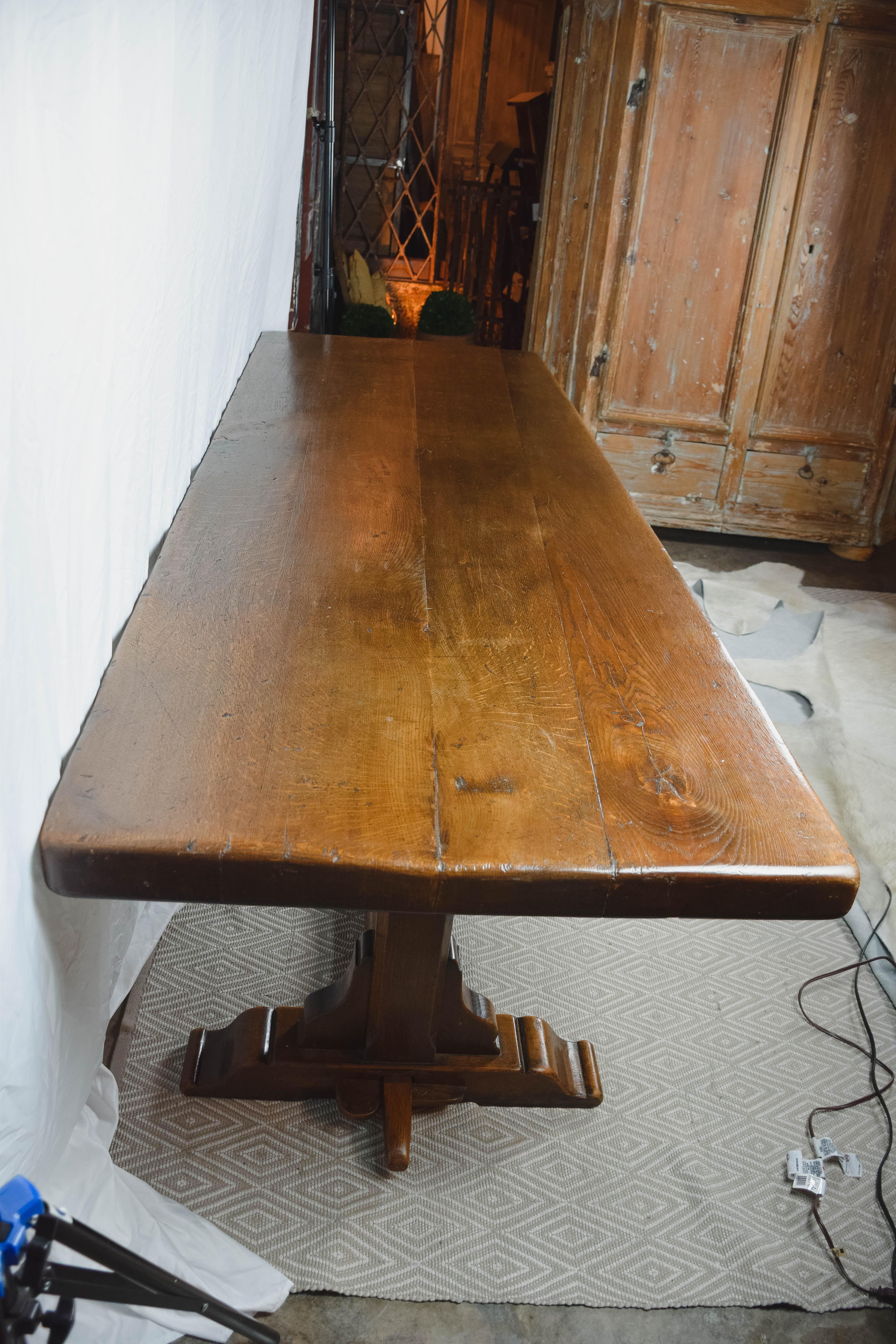 Large 19th Century French Oak Refectory Table 3