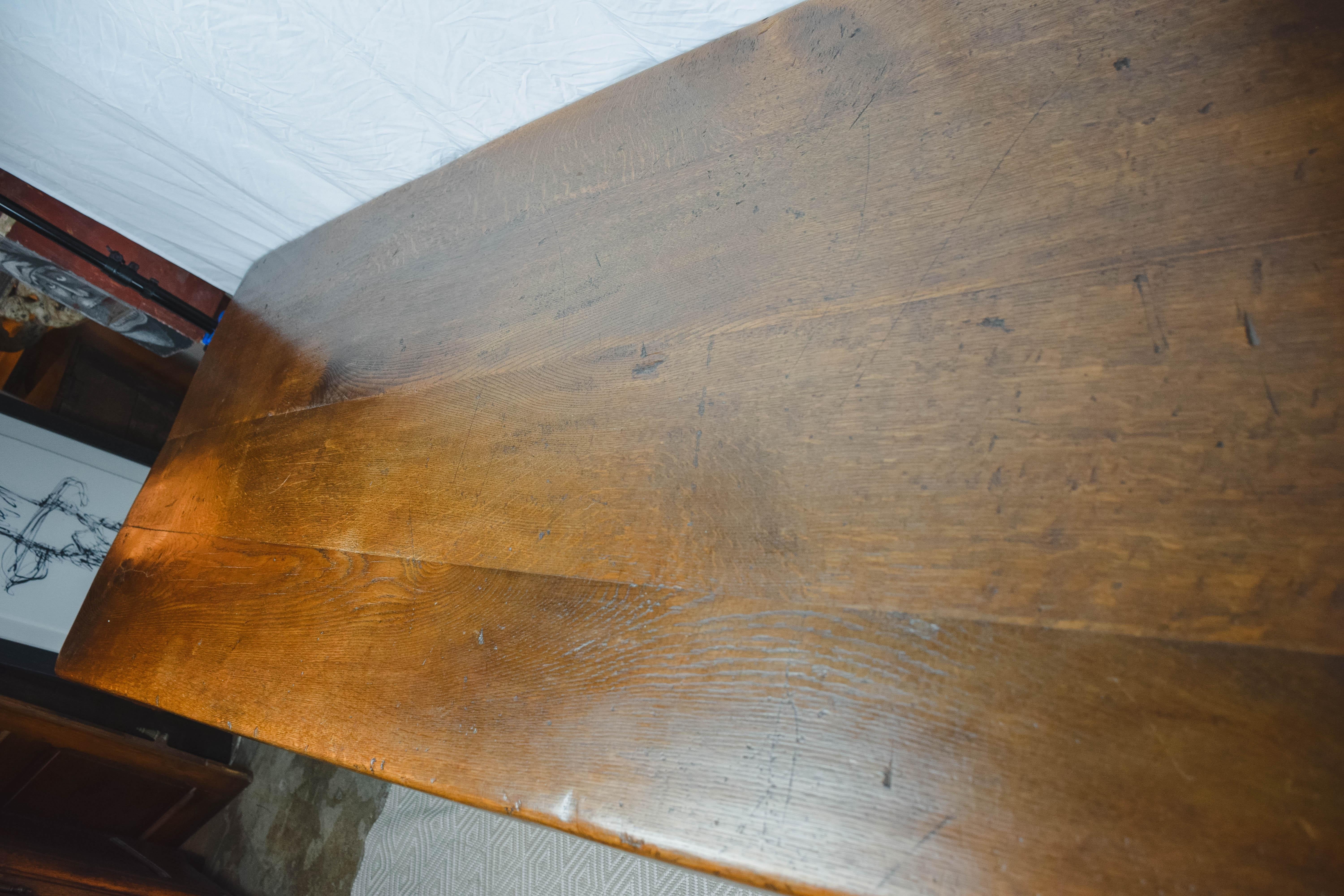 Large 19th Century French Oak Refectory Table 4