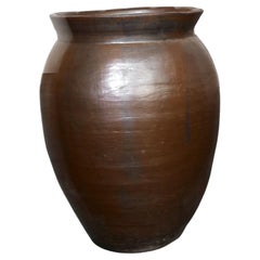 Large 19th C. Glazed Japanese Terracotta Vessel/Planter
