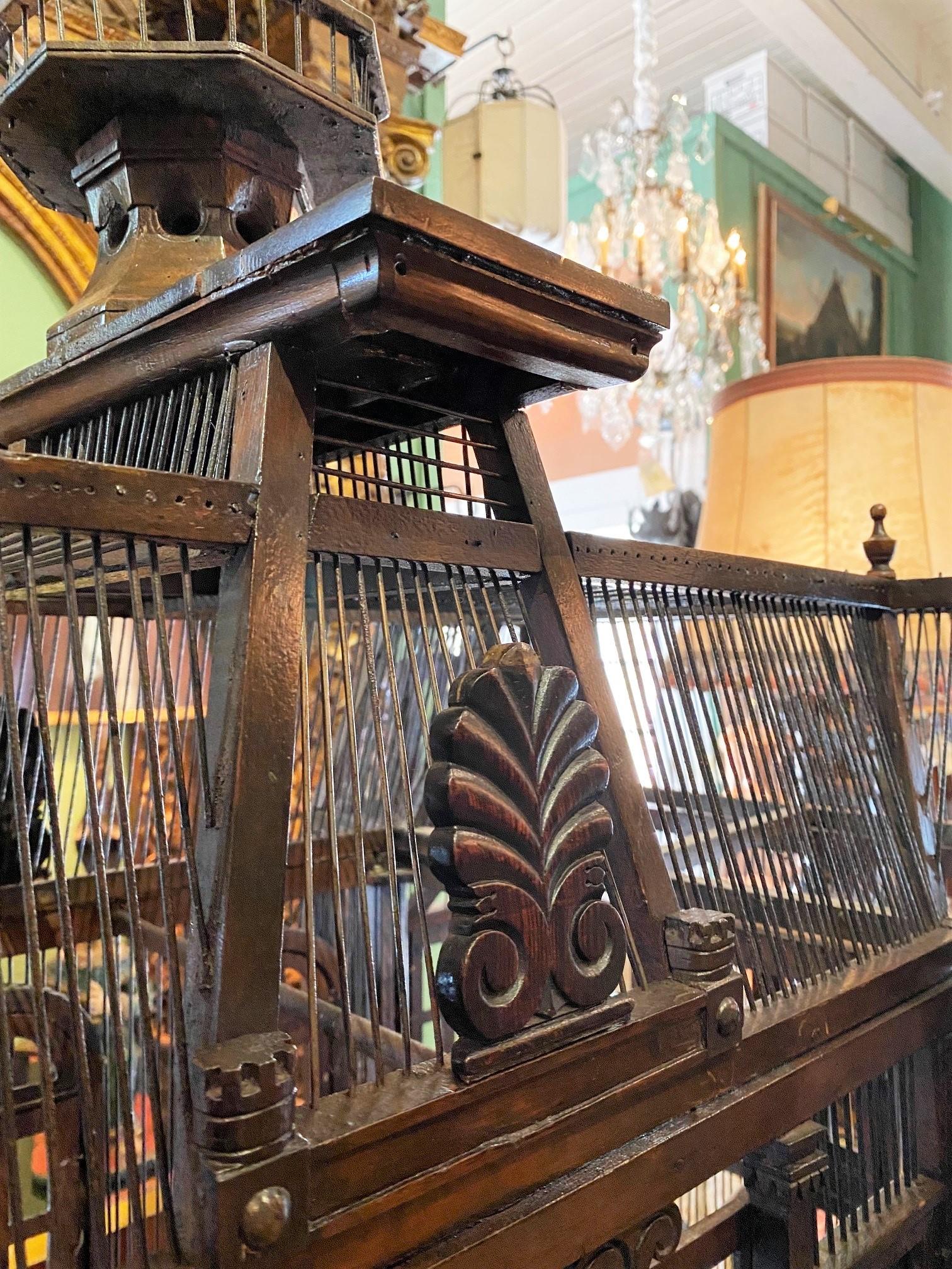 Large 19th C. Hand Crafted Birdcage on Stand Antique Decorative Interior Design For Sale 3