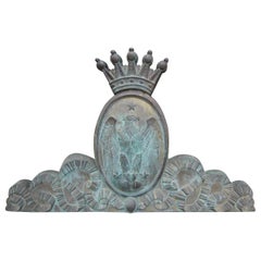 Imperial Crest Antique Shield Coat of Arm Wall Plaque Armorial LA Antique Dealer
